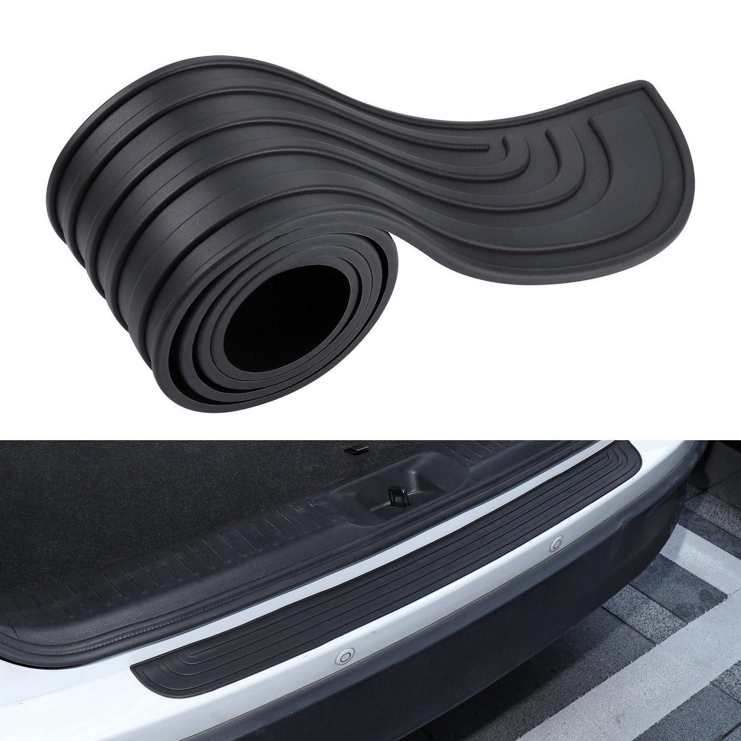 LuxusKollektion Ladekantenschutz Stoßstangenschutz Gummi selbstklebend kratzfest 90cmx7cm( Schwarz)