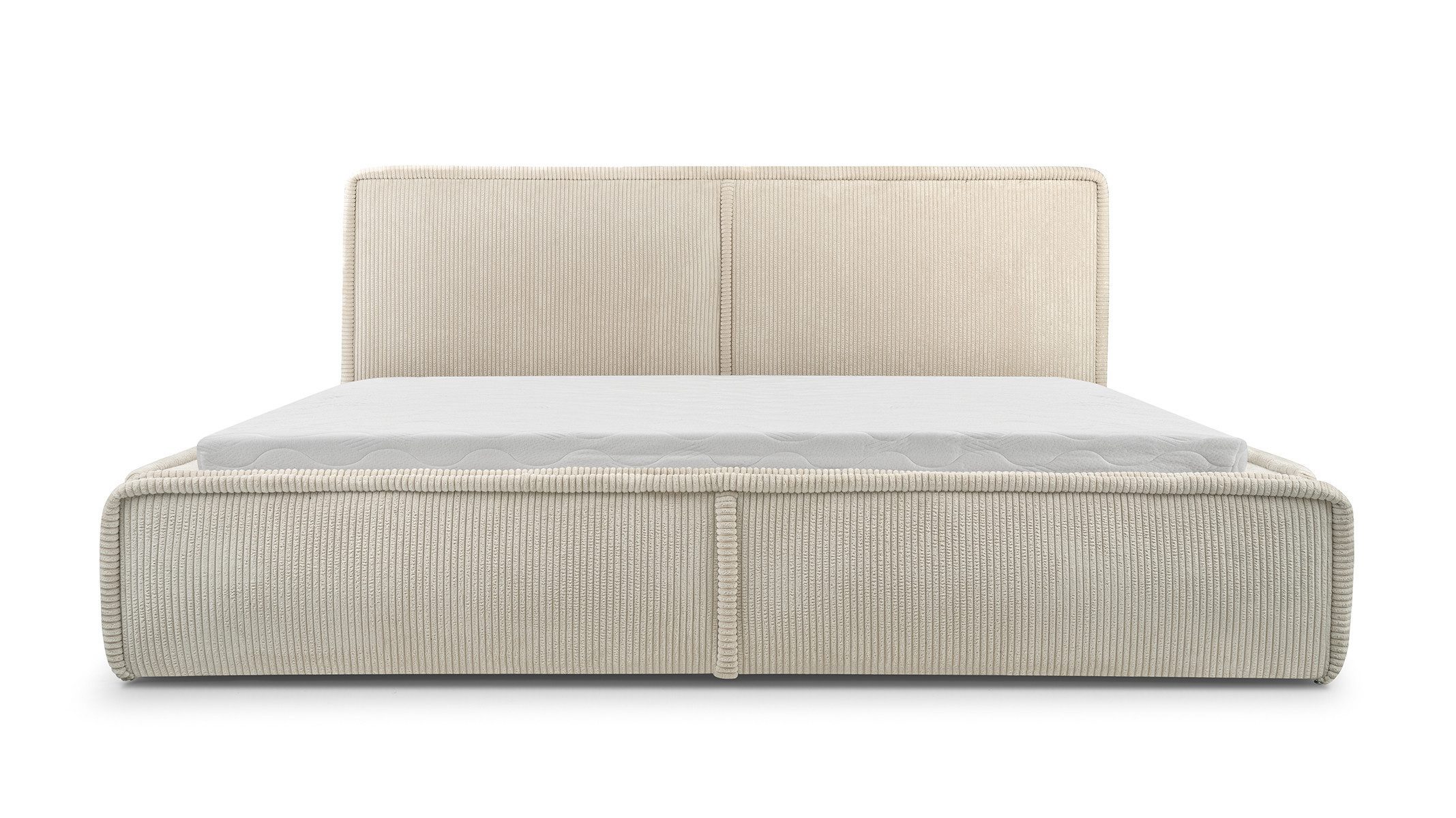 MOEBLO Polsterbett BETT 04 (Bezug: aus Cord, Doppelbett mit Kopfstütze, Rah günstig online kaufen