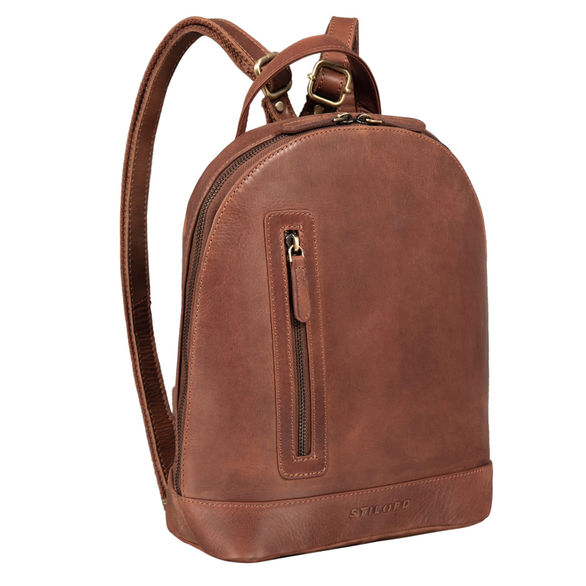Cityrucksack "Reed" Lederrucksack Damen Klein