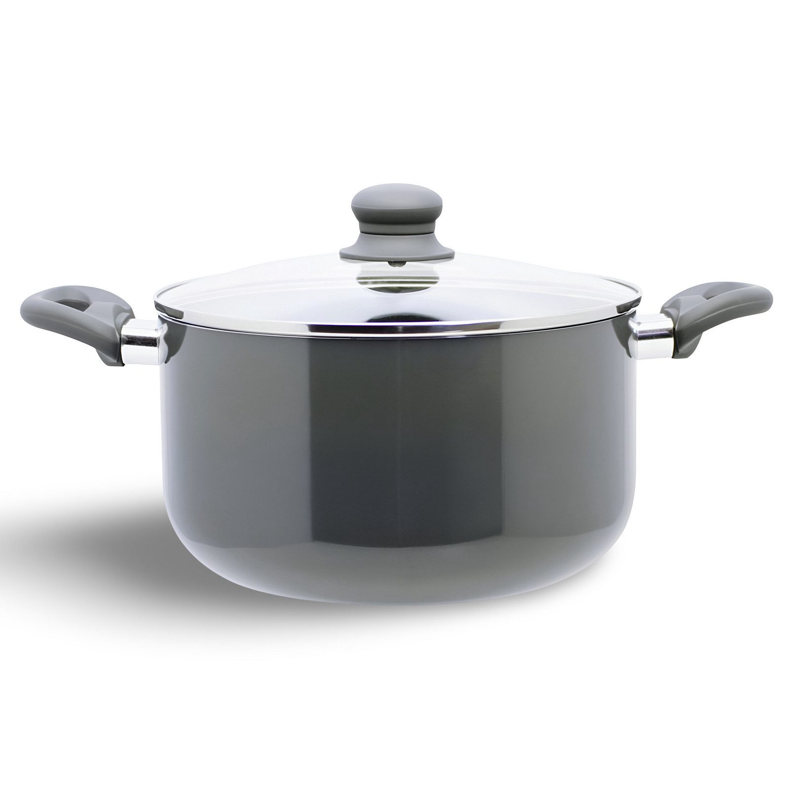 BURI Topf-Set 2x Kochtopf "Rom" PFAS-frei 20cm Alu Kochtöpfe Set Töpfe Topf Topfset, Aluminium