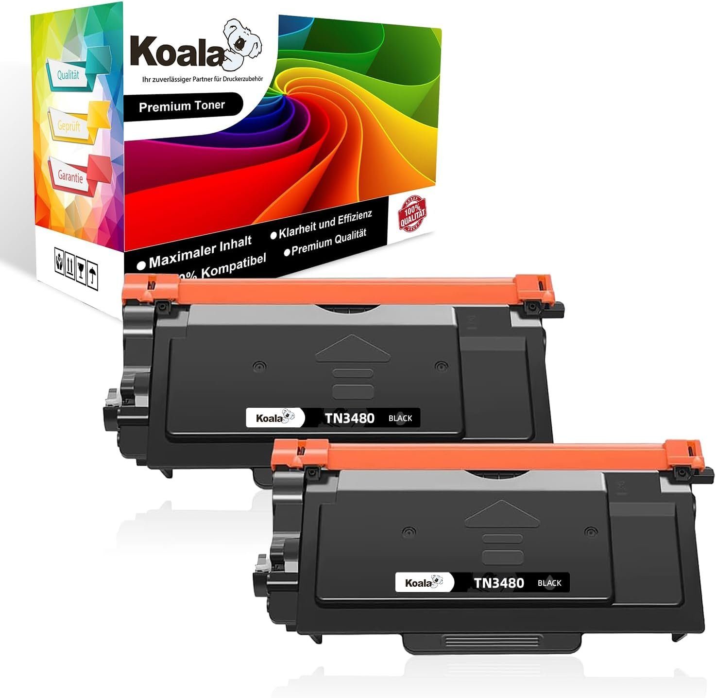 Koala Tonerpatrone Brother TN-3480 Tonerkassette für HL-L5000DN L5100DN L5100DNT, (Packung, 8,000 Seiten pro Toner nach ISO/IEC 19752), Kompatible Brother HL-L6250DN L6300DW L6400DW L6400DWTT