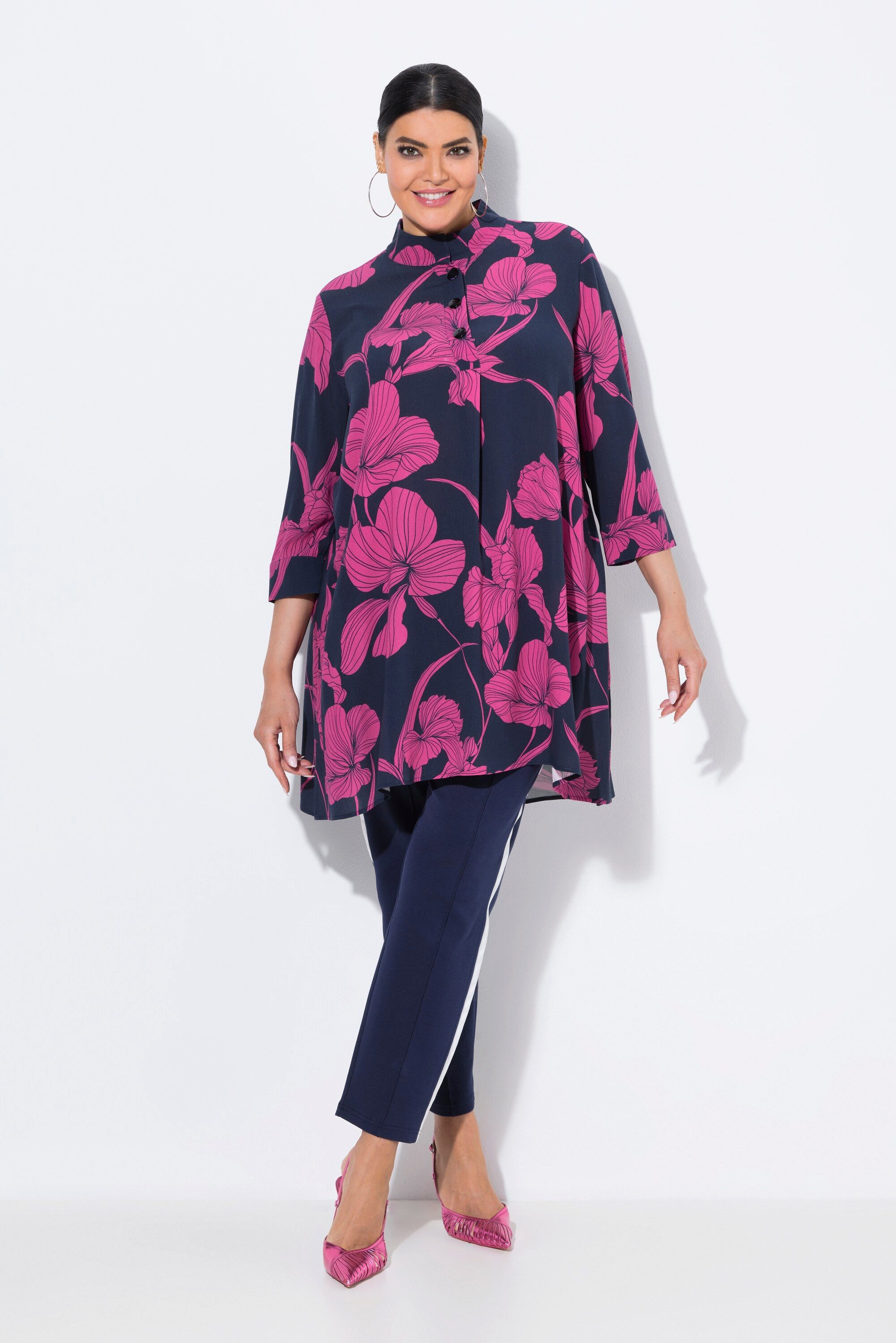 Ulla Popken Tunika Tunika Blüten A-Linie günstig online kaufen