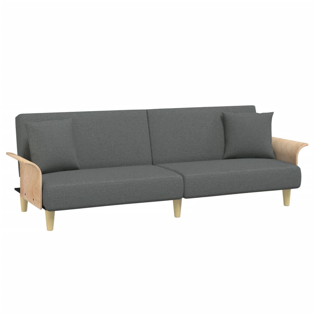 vidaXL Sofa Schlafsofa mit Armlehnen Dunkelgrau Stoff