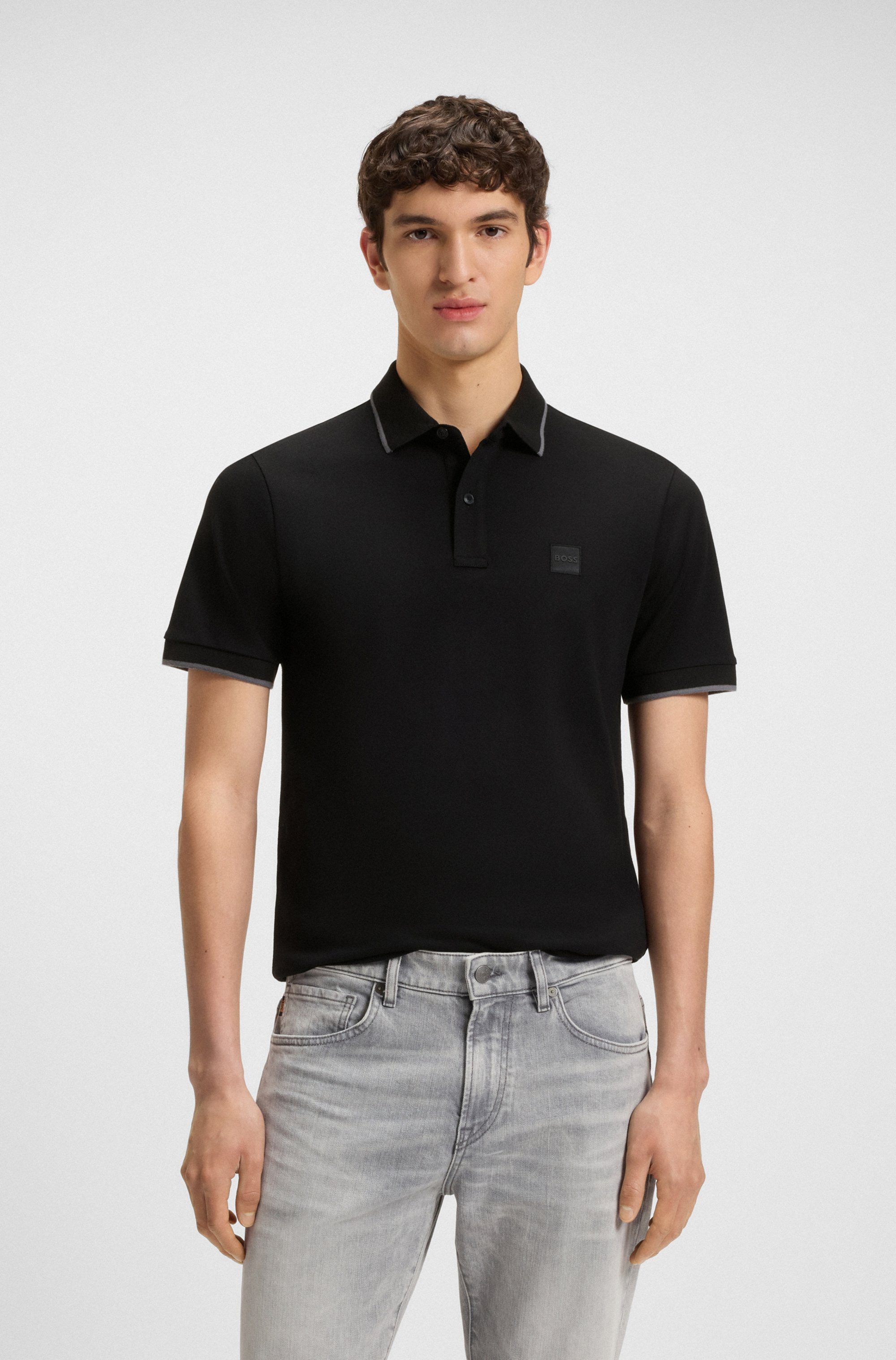 BOSS ORANGE Poloshirt Passertip mit BOSS Logo-Badge – Bild 3 von 5