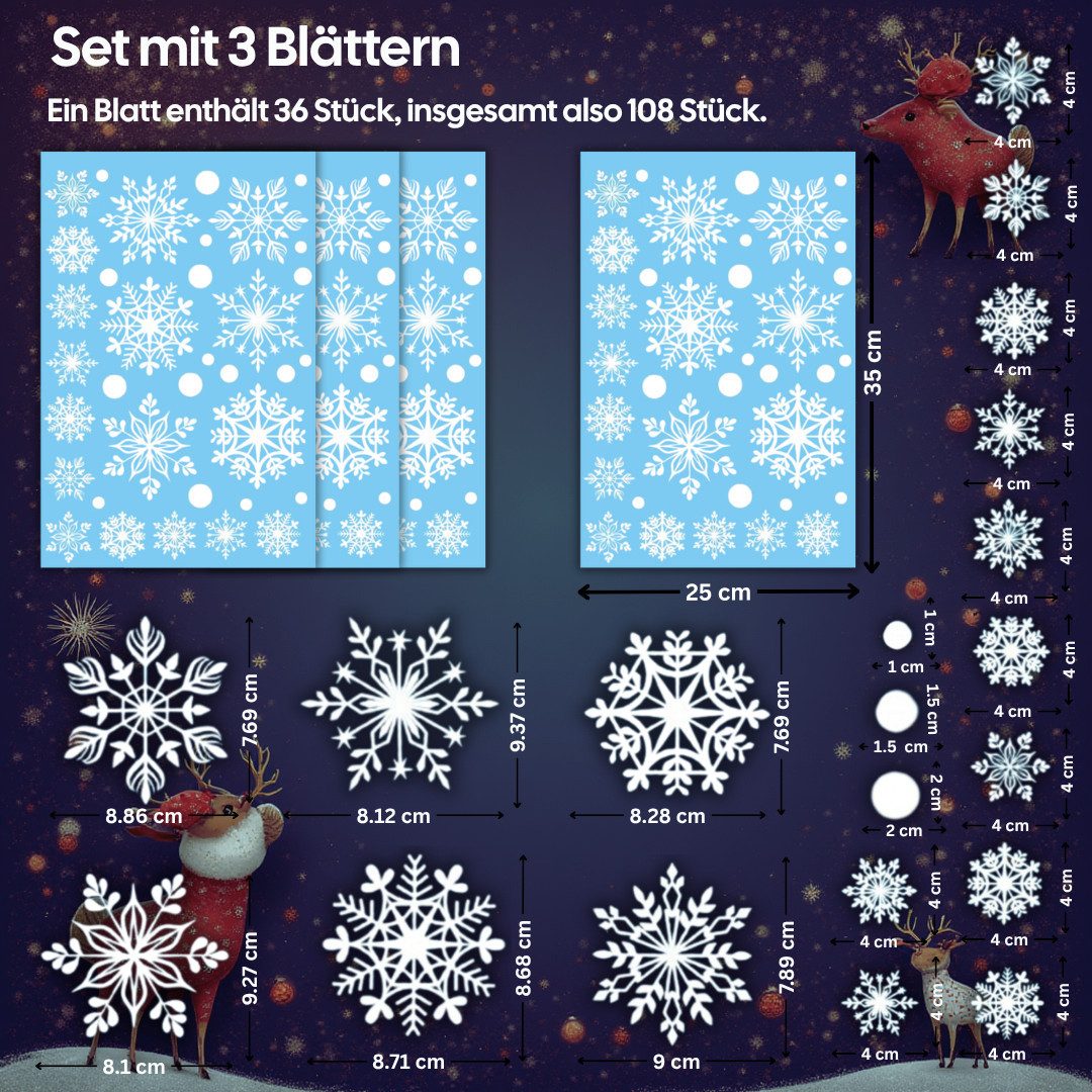 Montegoni Fenstersticker Festliche Fensteraufkleber, Schneeflocken, Fenster günstig online kaufen