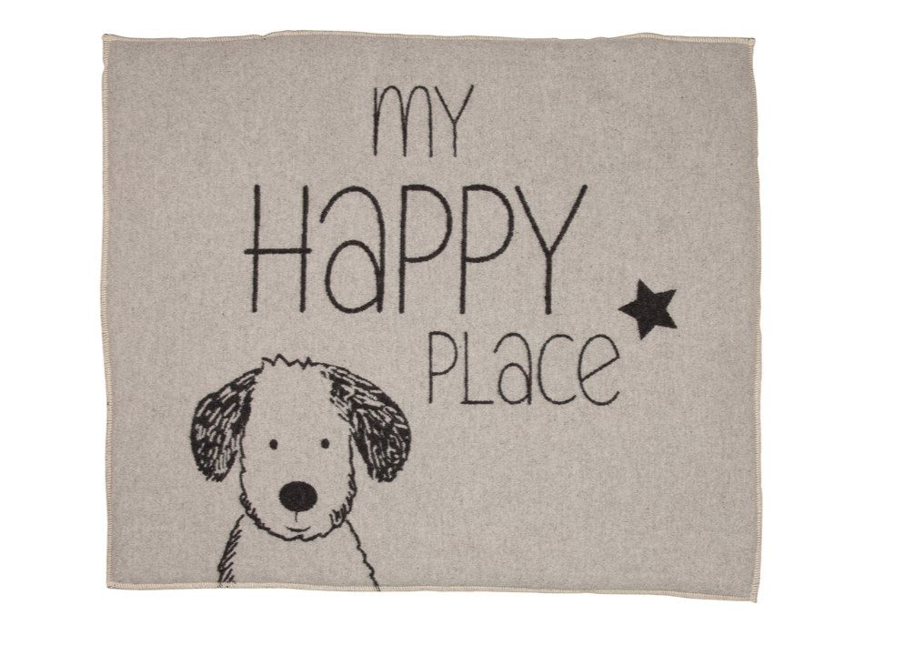 DAVID FUSSENEGGER Hundematte 'my happy place' 70 x 80 cm Filz - Hellgrau