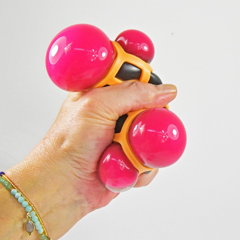 Antistress Stressball pink, Netzbälle 3 orange Ball 80 grün, Spielball Kögler mm Duo-Color (Set) x