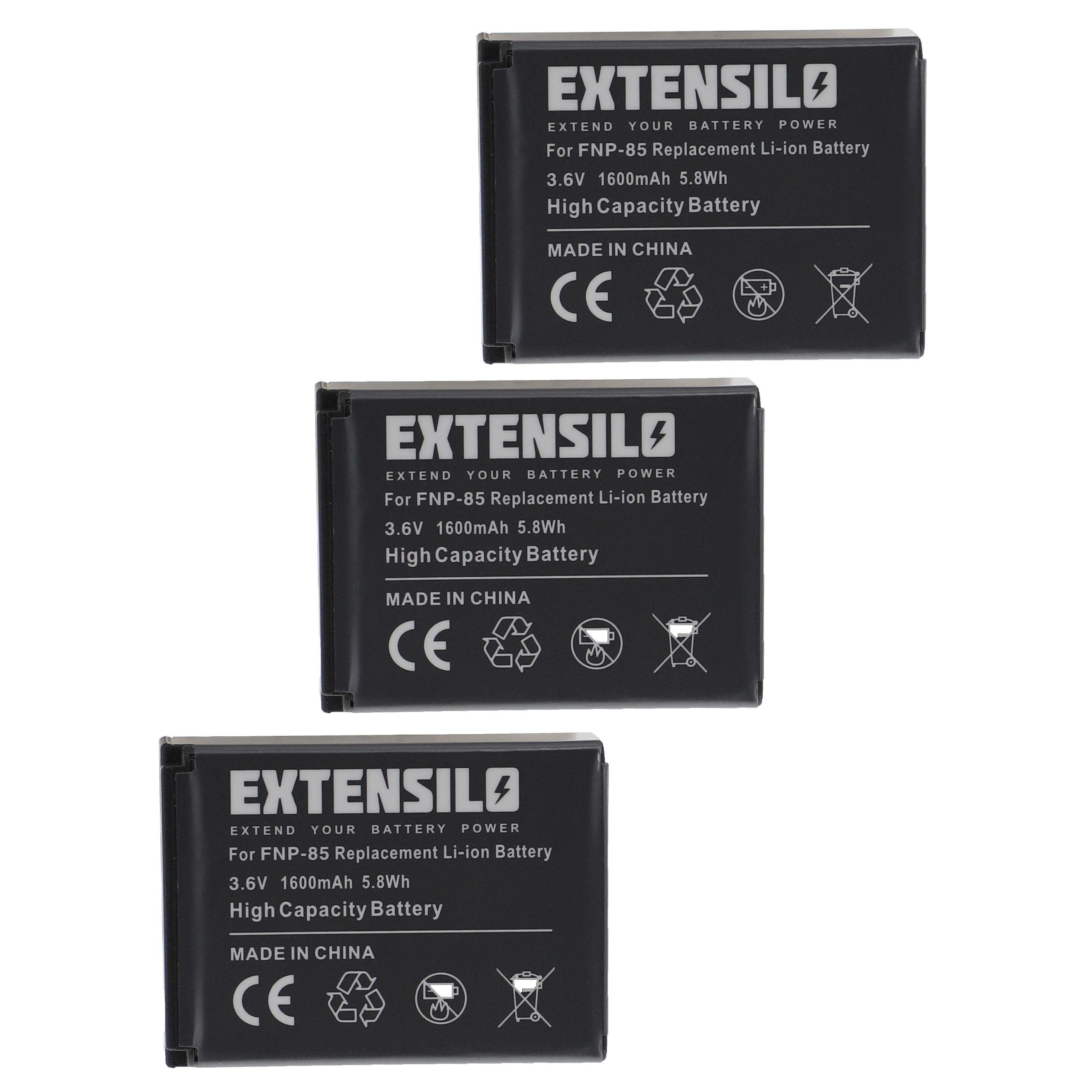 Extensilo kompatibel mit Digipo Aiptek AHD H23, AHD 2, 084-07042L-062, CB-170 Kamera-Akku Li-Ion 1600 mAh (3,6 V)