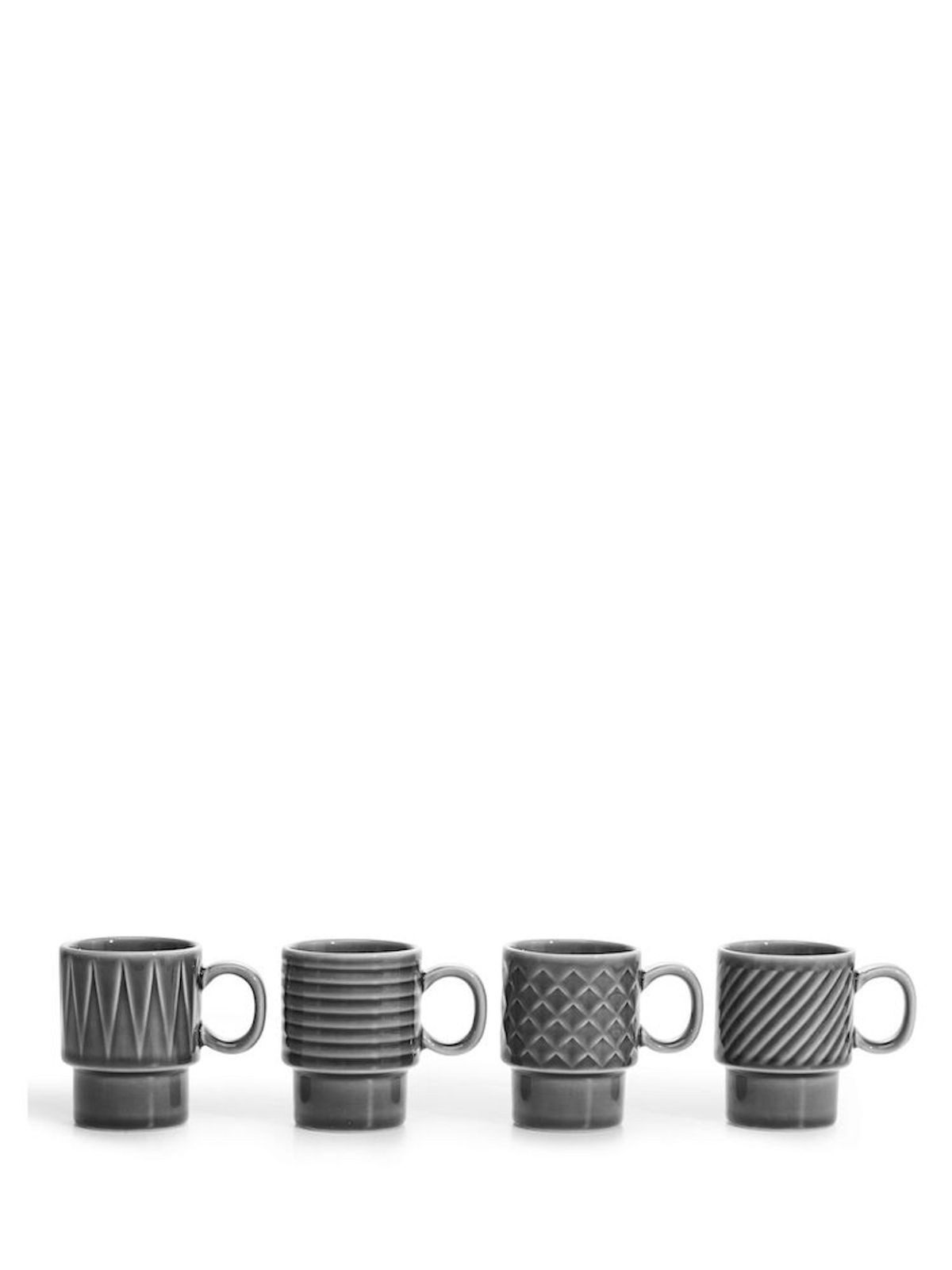 Gravidus Espressotasse Elegantes Espresso-Tassen Set aus Steingut, 4er-Set, 10 cl, Steingut