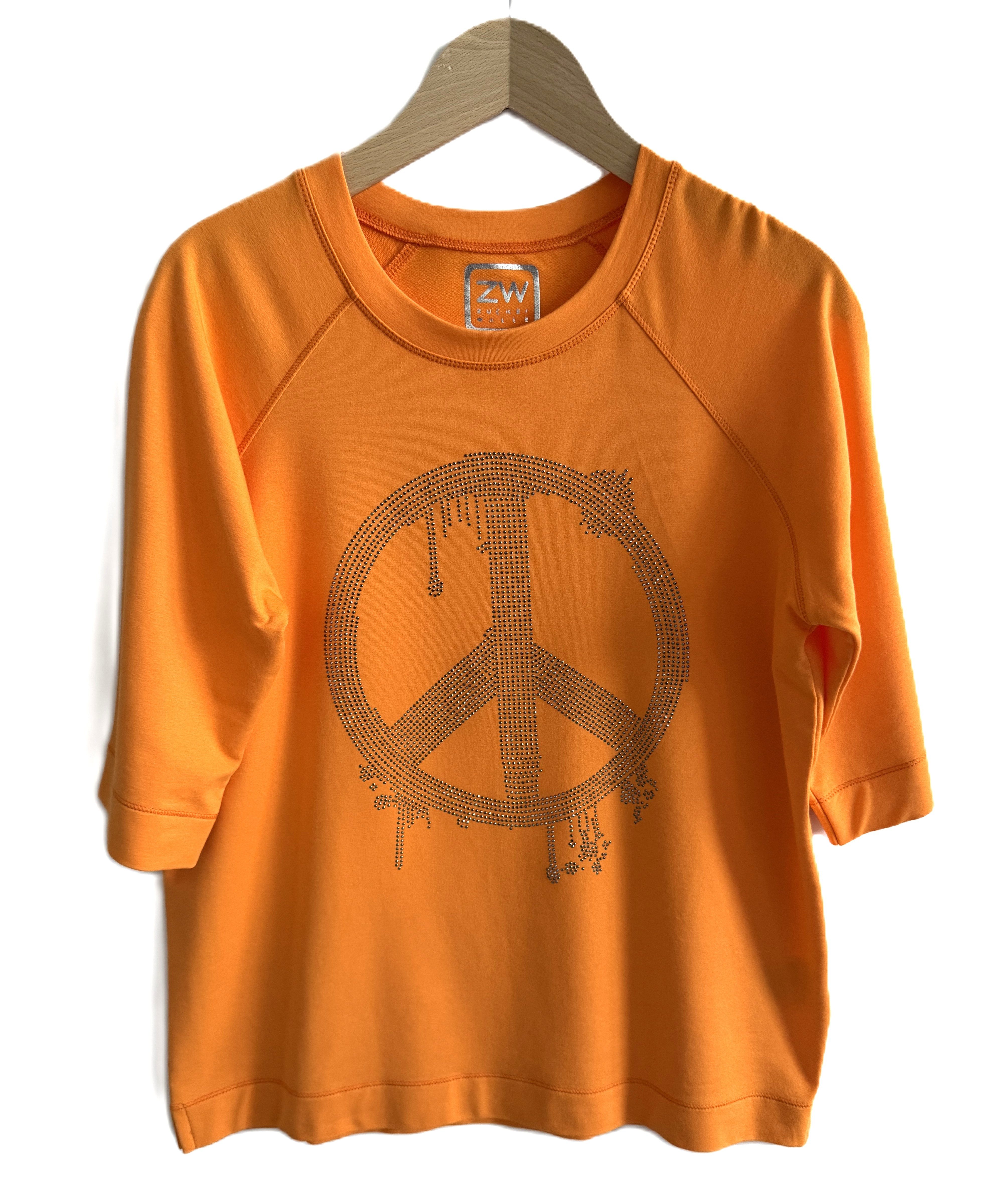 Zuckerwatte Sweatshirt mit PEACE Applikation aus günstig online kaufen