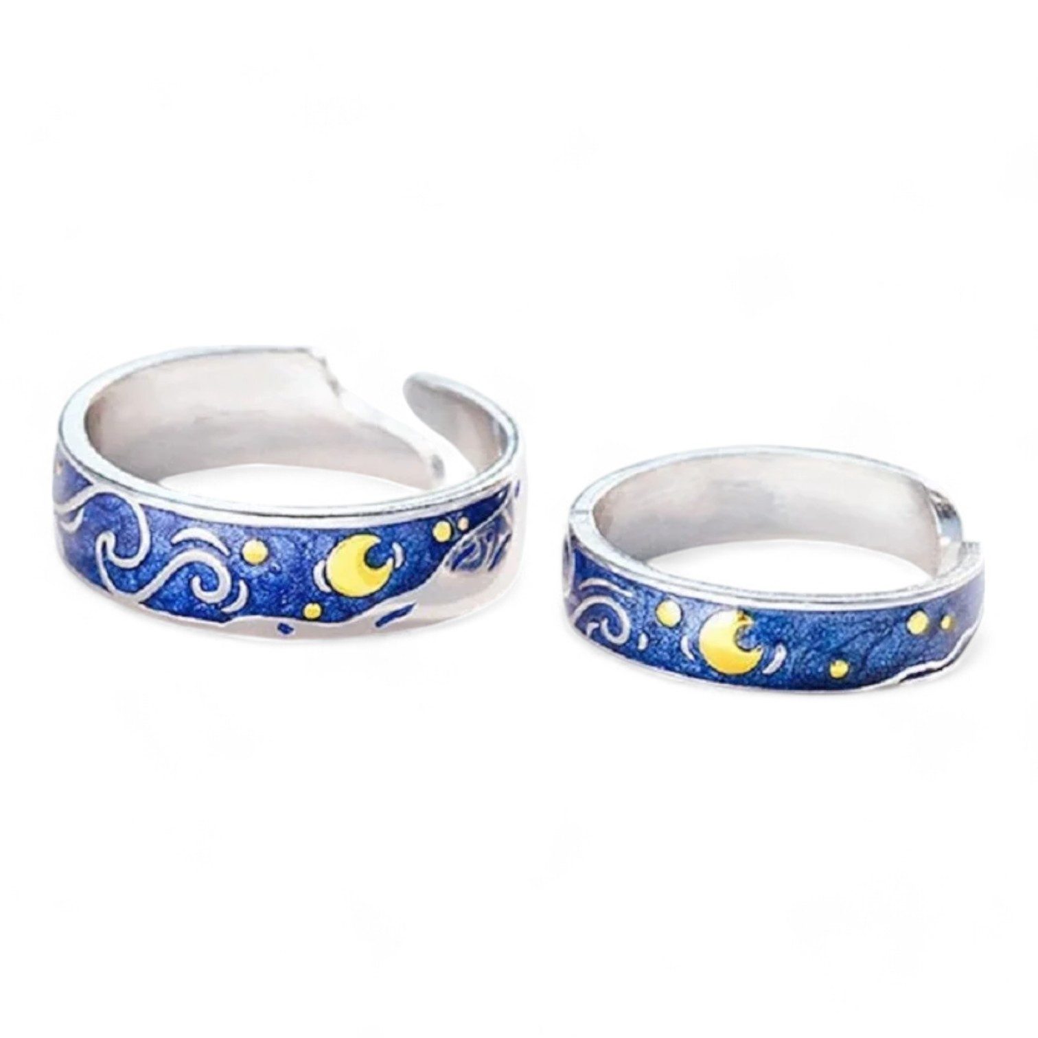 Eyecatcher Fingerring Mond und Wellen blaues günstig online kaufen