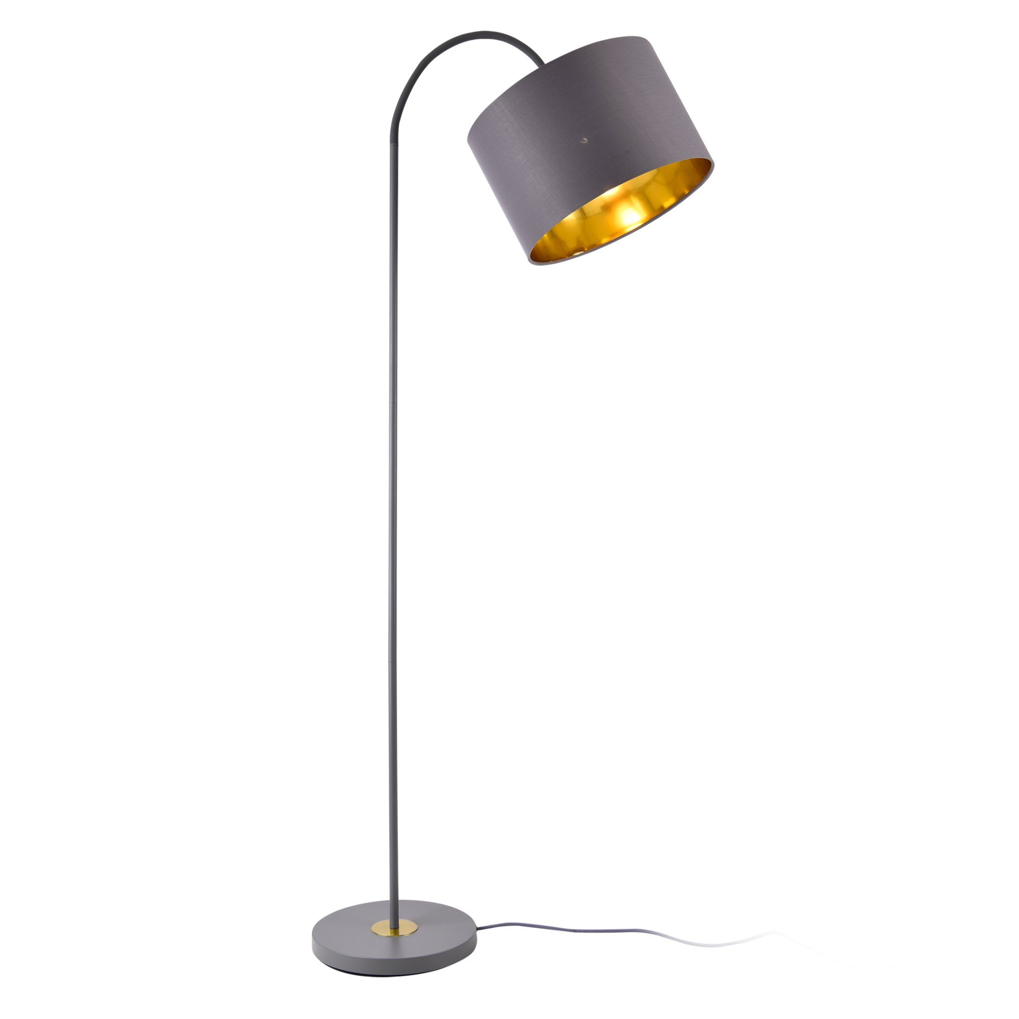 Metall ohne Lampe Design Stehlampe, »Toledo« lux.pro Leuchtmittel, schwenkbare Stehleuchte grau/gold