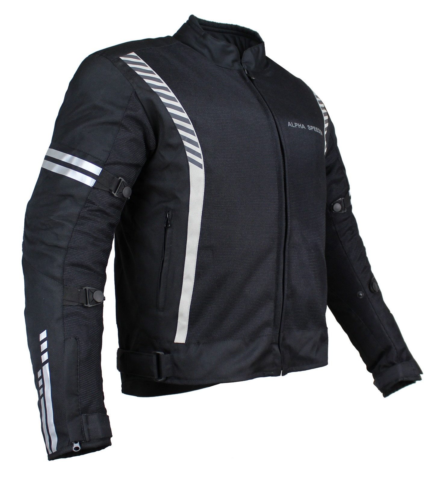 Alpha Speeds Motorradjacke Herren MESH ONE 4-in-1 All-Season Mesh-Jacke in Schwarz/Silber