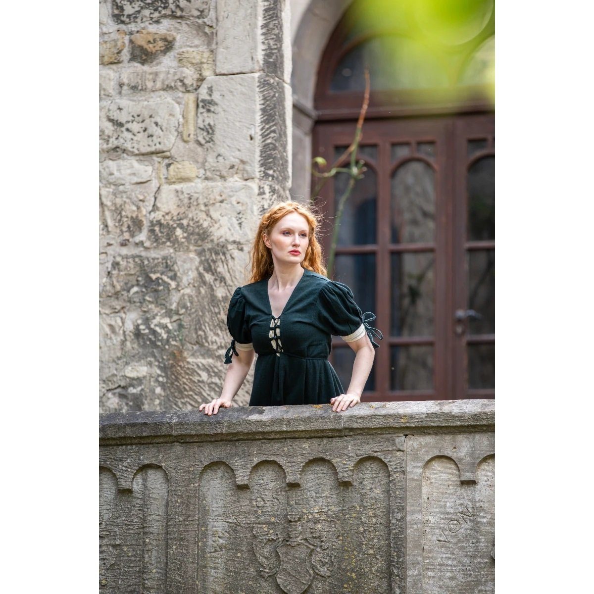 Leonardo Carbone Ritter-Kostüm Sommerkleid Grün/Natur "Denise"