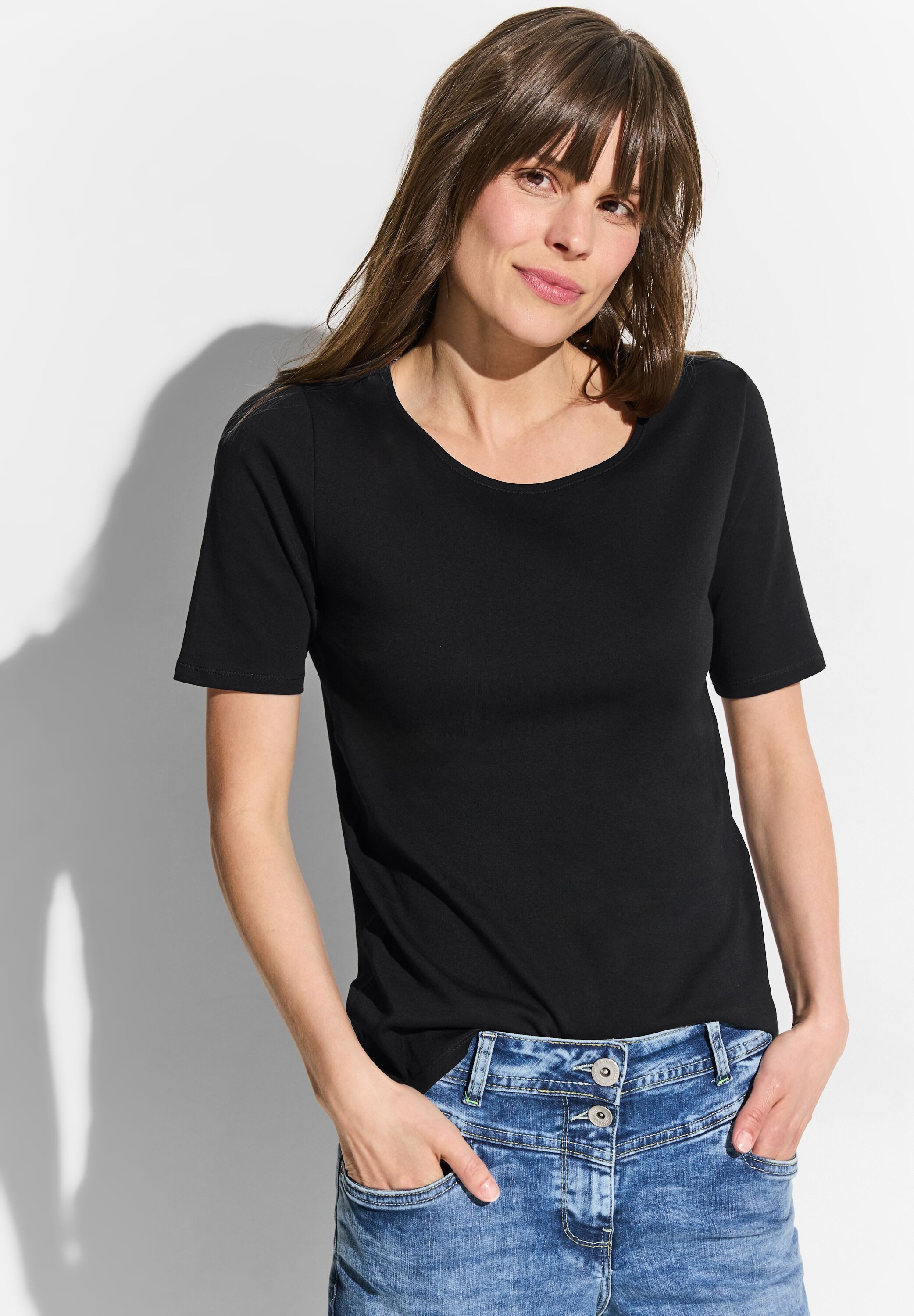 Cecil T-Shirt Style NOS Lena mit klassischem Rundhalsausschnitt
