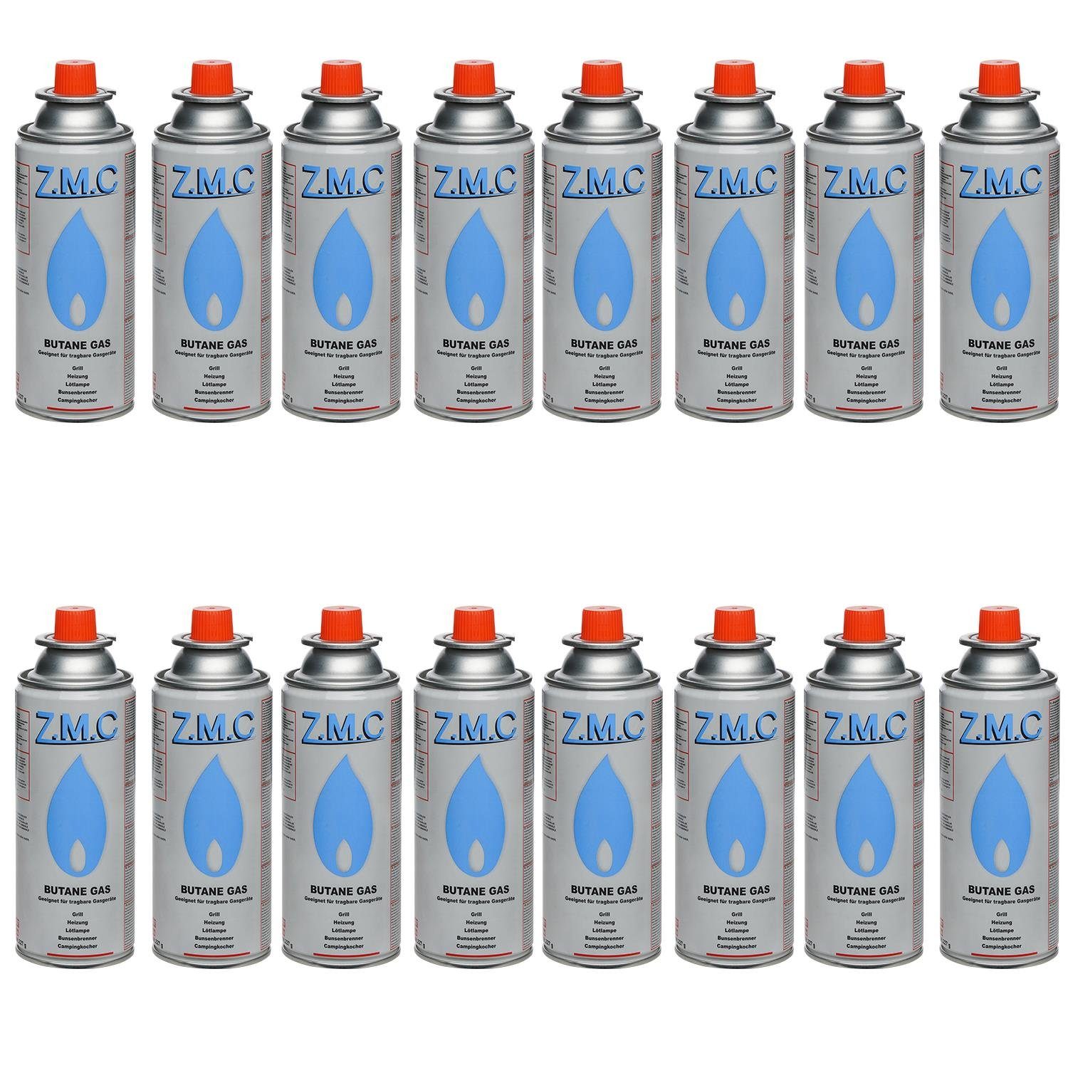 Gaskartusche 16x Butan Gas Kartusche 227g Butangas Bajonett-Anschluss