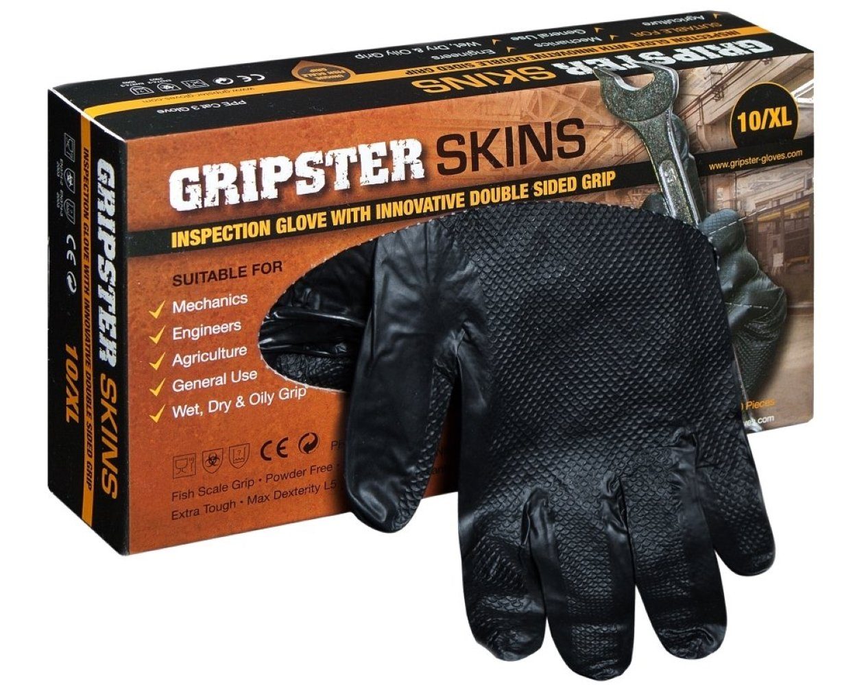 Gripster Mechaniker-Handschuhe Nitril-Einmalschutzhandschuhe