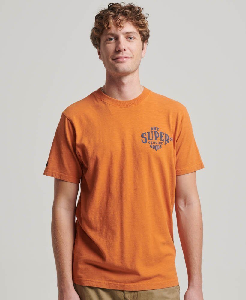 Superdry T-Shirt WORKWEAR SCRIPTED GRAPHIC TEE Denim Co Rust Orange Slub