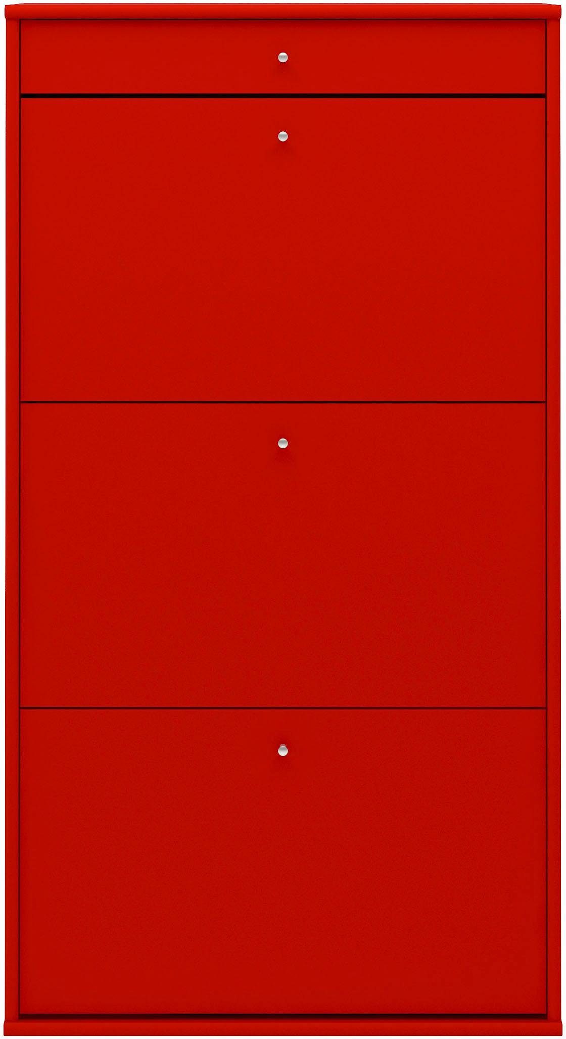 Hammel Furniture Schuhkipper Mistral Schuhschrank, Schuhkommode, Schuhaufbewahrung, mit drei Schubladen für Schuhe, B: 70 cm, anpassungsbar Designmöbel rot
