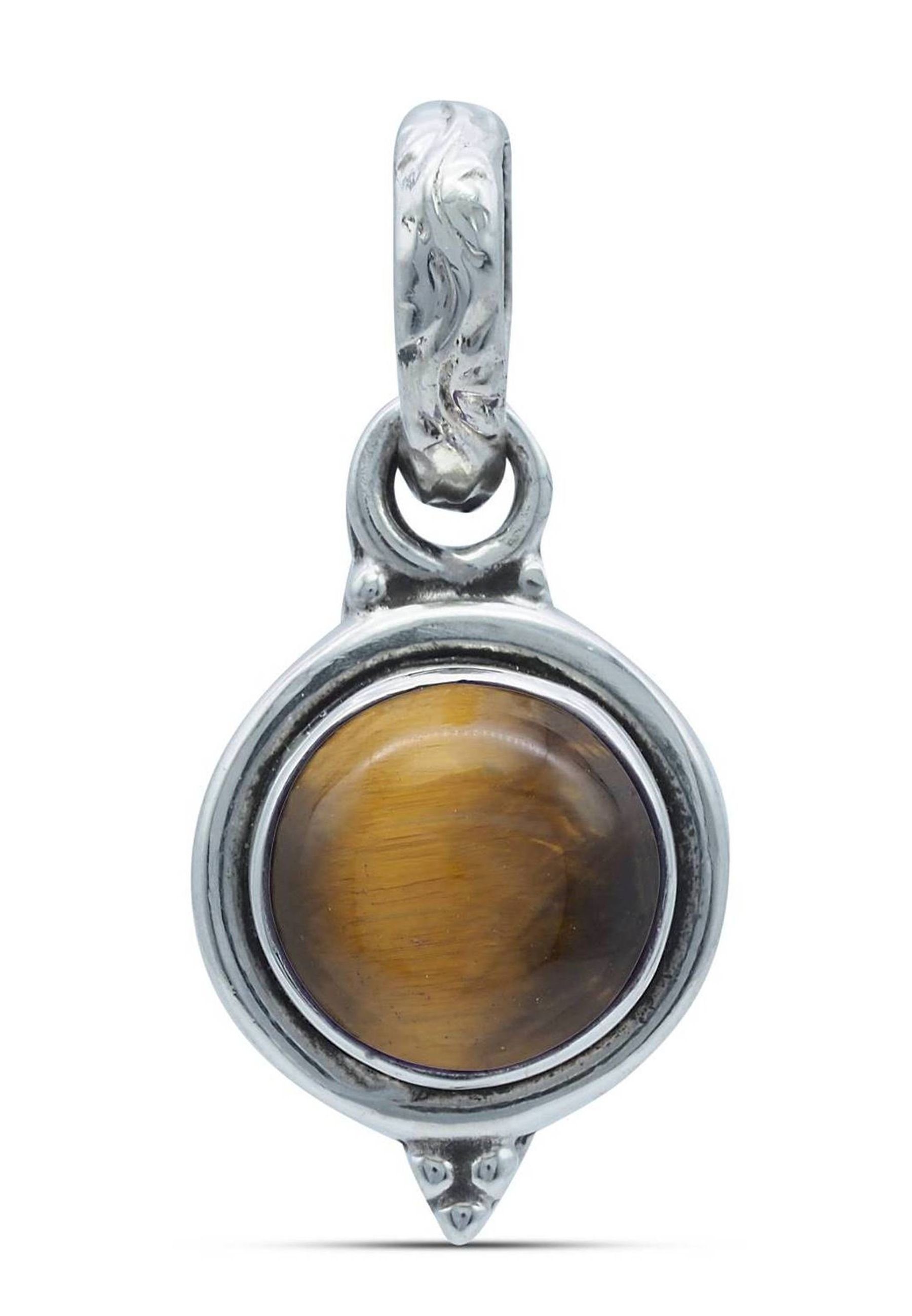 mantraroma Kette mit Anhänger 925er SilbermitTigerauge