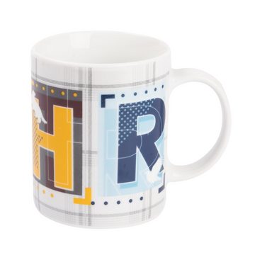 United Labels® Tasse Harry Potter Tasse - 4 Häuser Kaffeetasse aus Porzellan Weiß 320 ml, Porzellan