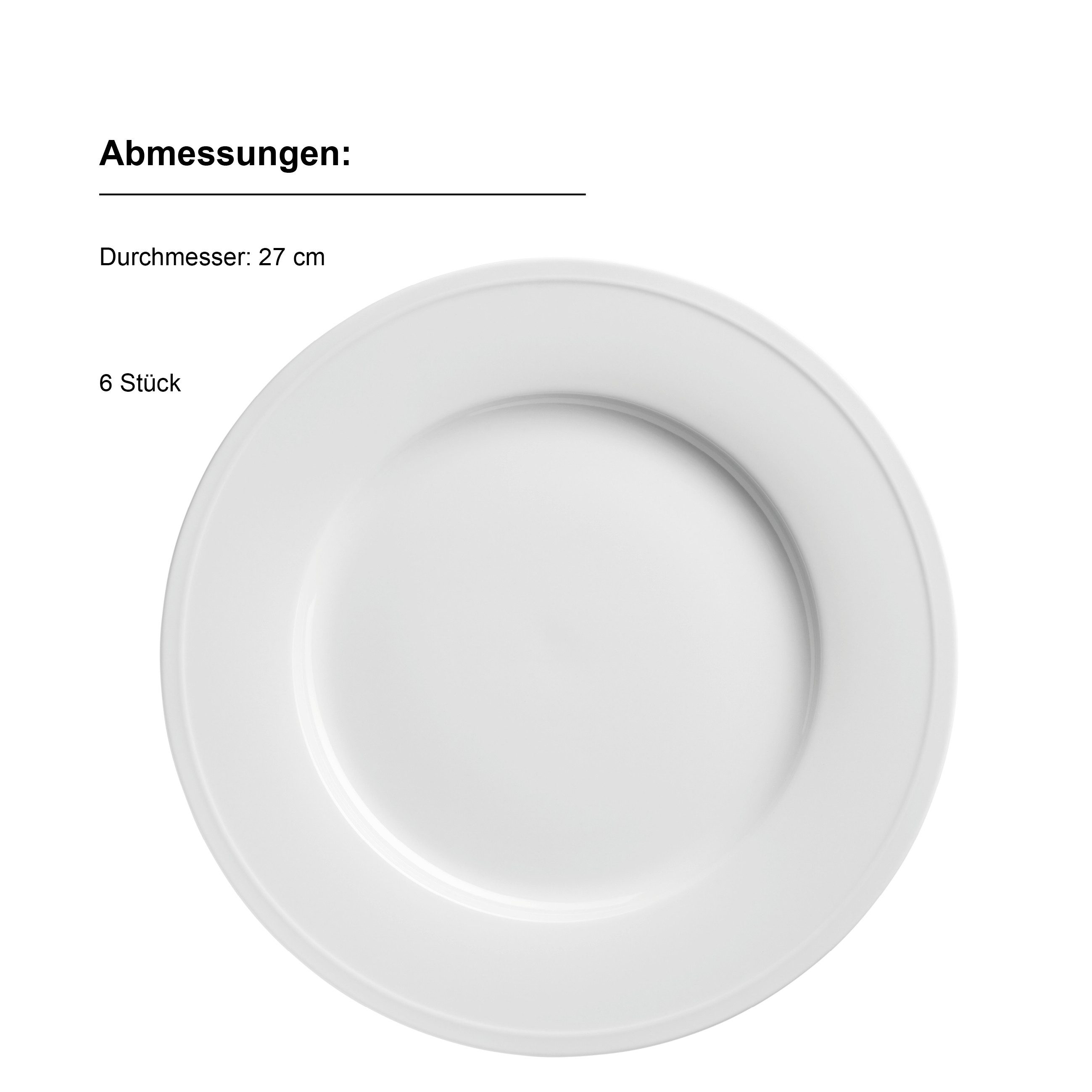 MÄSER Teller-Set Arlona (6-tlg), 6 Personen, Porzellan