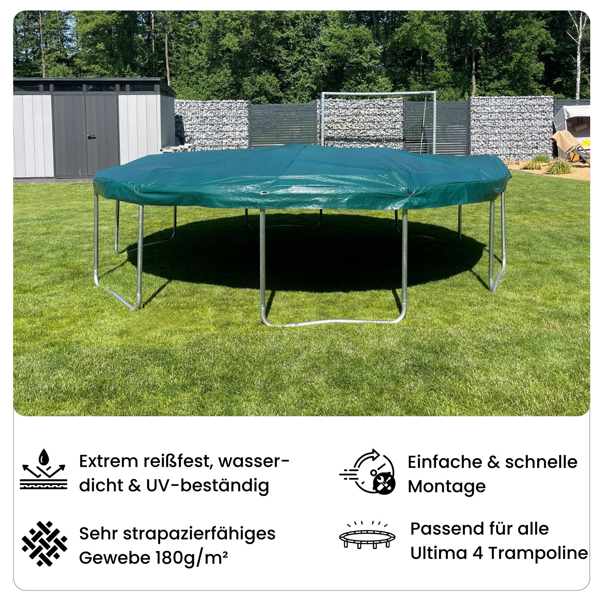 Zero Gravity Gartentrampolin Abdeckung Winter, Ø183,244,305,366,427cm, Reißfest, Wasserdicht, Ø 244 cm, Zuverlässiger Schutz vor Schnee, Regen, Sonne, Laub