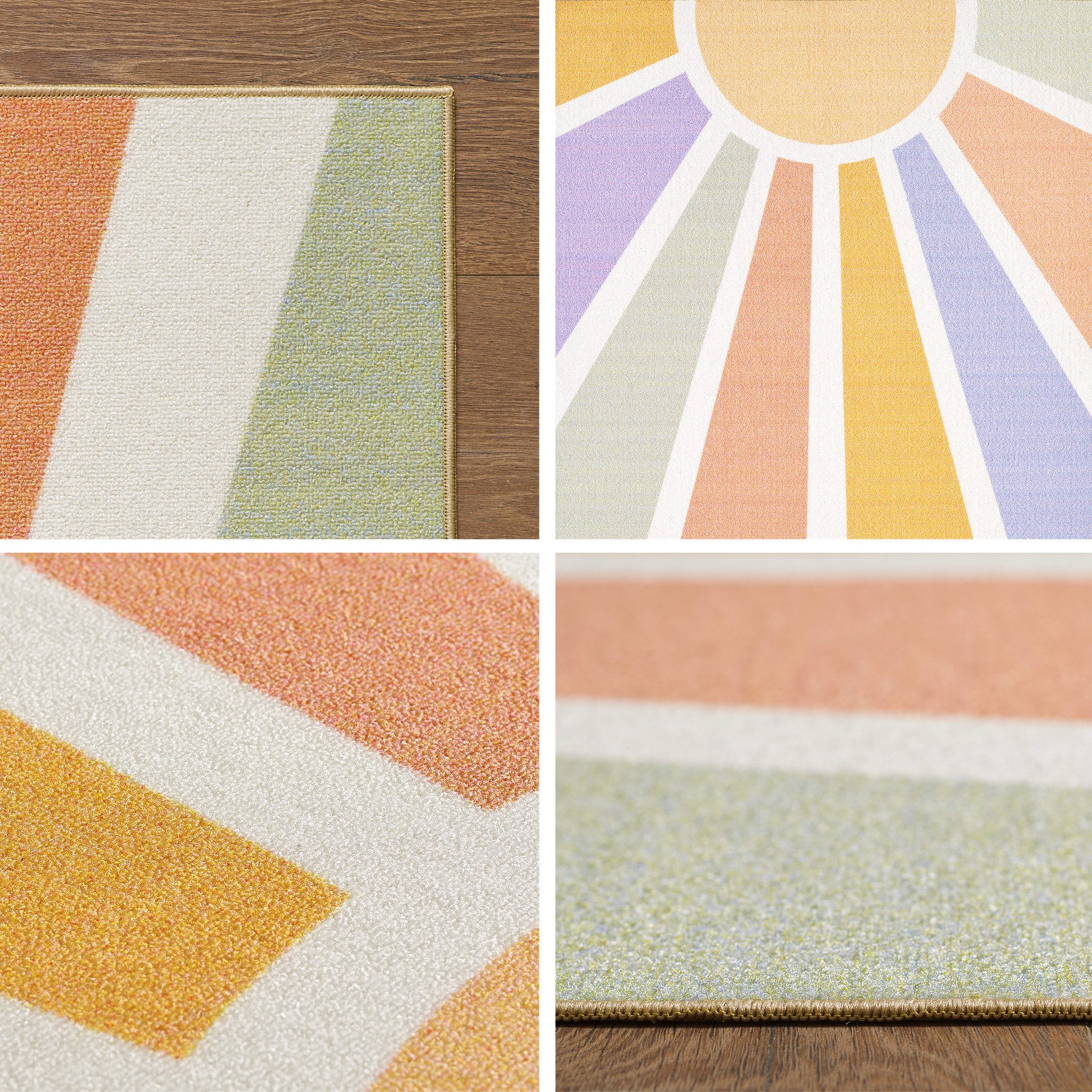 SIMPEX24 Teppich Sonnenstrahlen, Rechteckig, Höhe: 7 mm, Jungen-Mädchen Bab günstig online kaufen