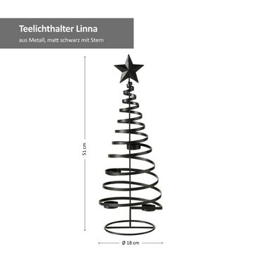 BOLTZE Teelichthalter B. Tannenbaum-Teelichthalter Linna schwarz H 51,00 cm - 2023552