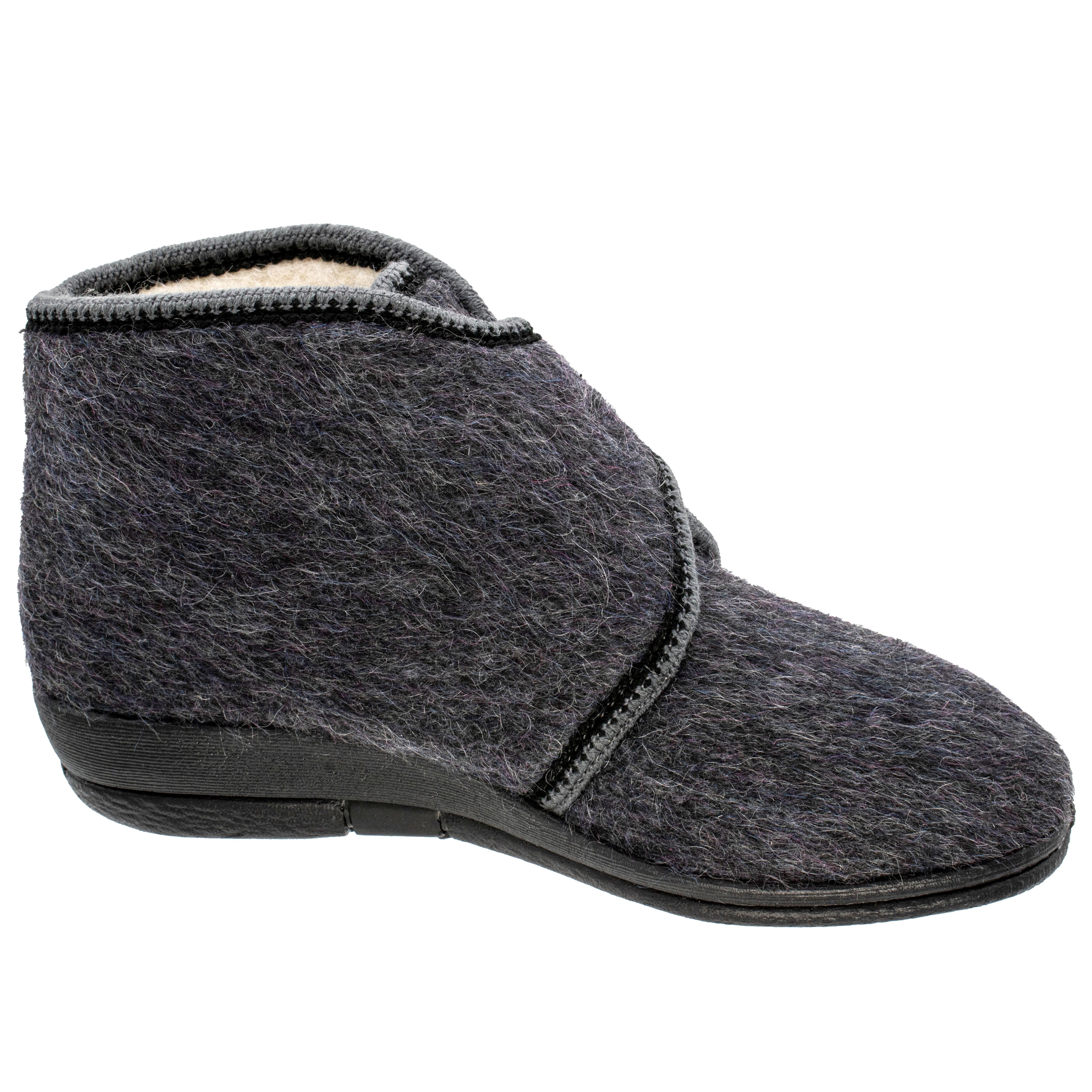 Fischer-Markenschuh Dora Hausschuh aus Stichelhhaar, Klettverschluss, Weite H, Schurwollfutter – Bild 2 von 5