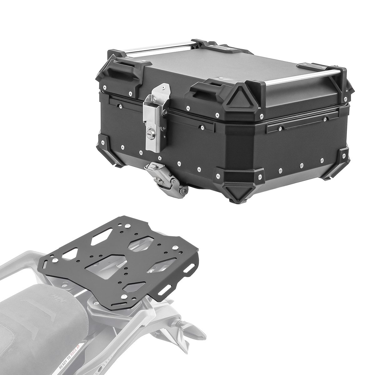 Bagtecs Topcase Set Alu Topcase + Gepäckbrücke passend für KTM 1290 Super Adventure R