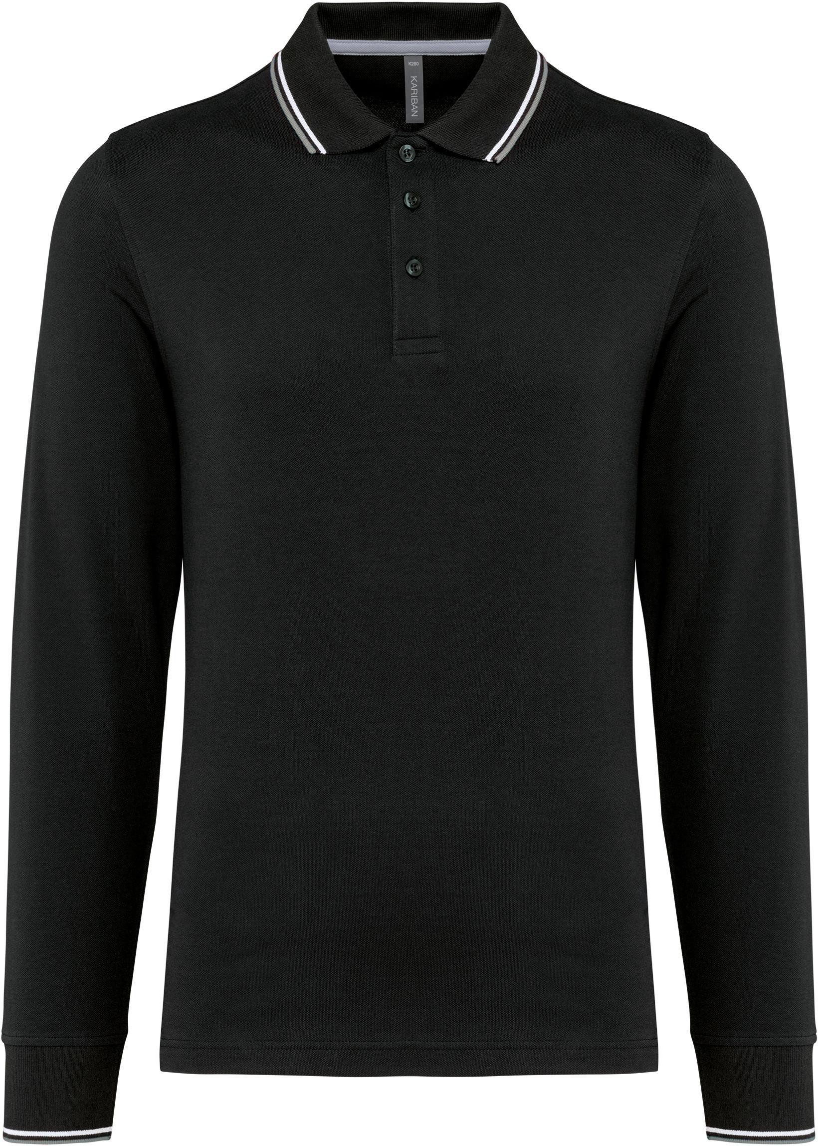Langarm-Poloshirt Langarm-Polohemd aus Piqué für Herren