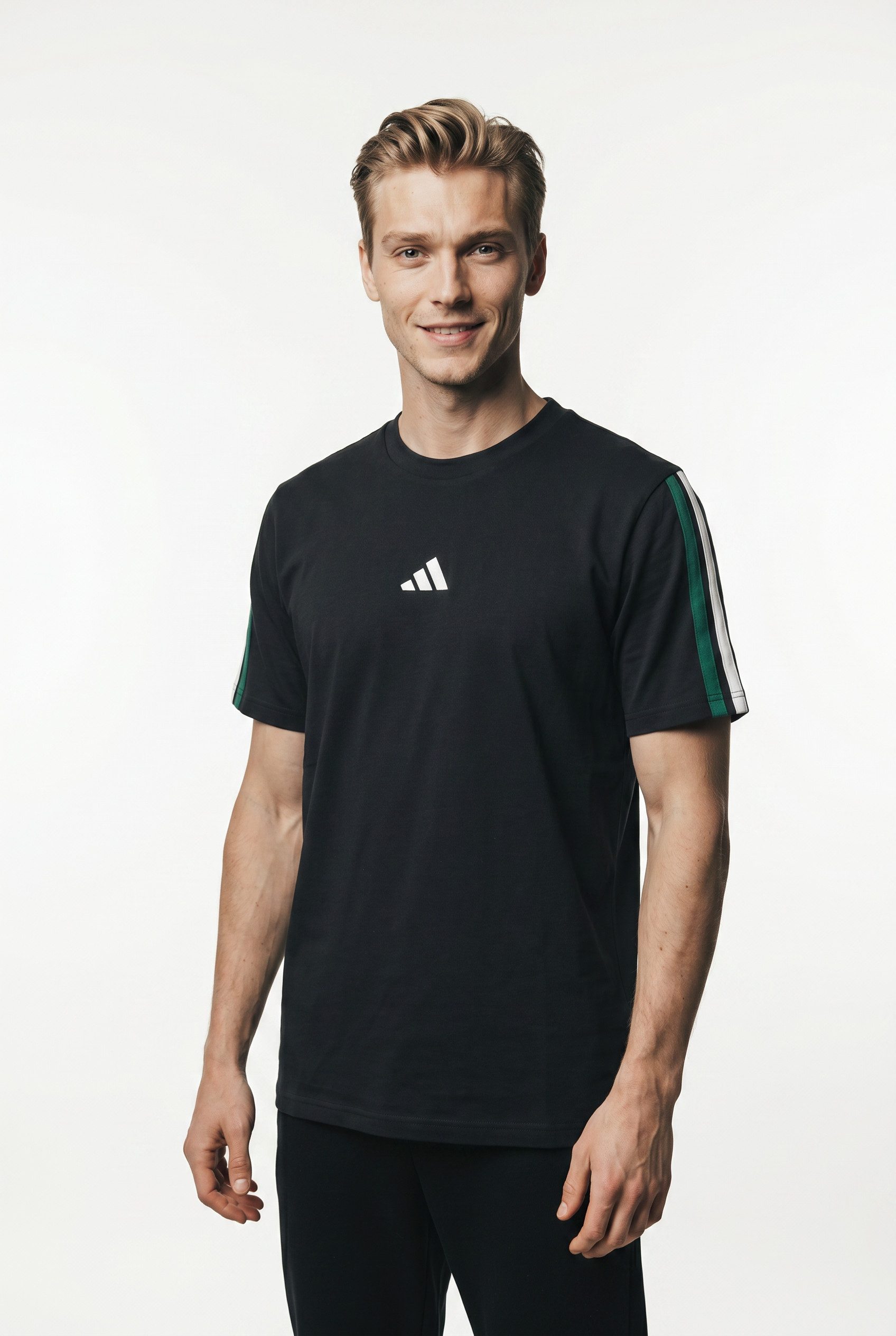 T-Shirt ESSENTIALS DREI STREIFEN, SINGLE JERSEY