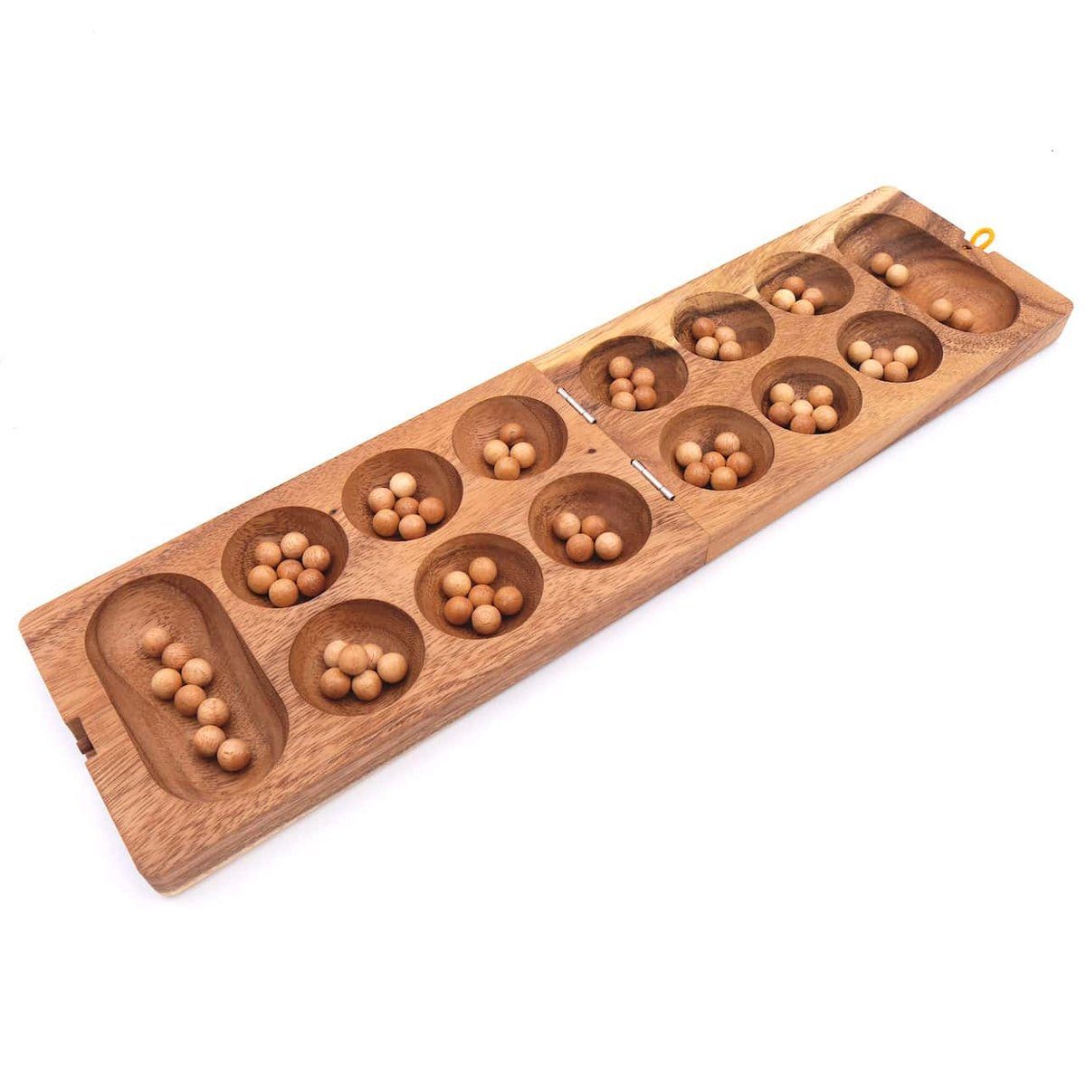 ROMBOL Denkspiele Spiel Kalaha - hochwertiges Steinchenspiel inkl. Spielsteinen, Brettspiel, Holzspiel