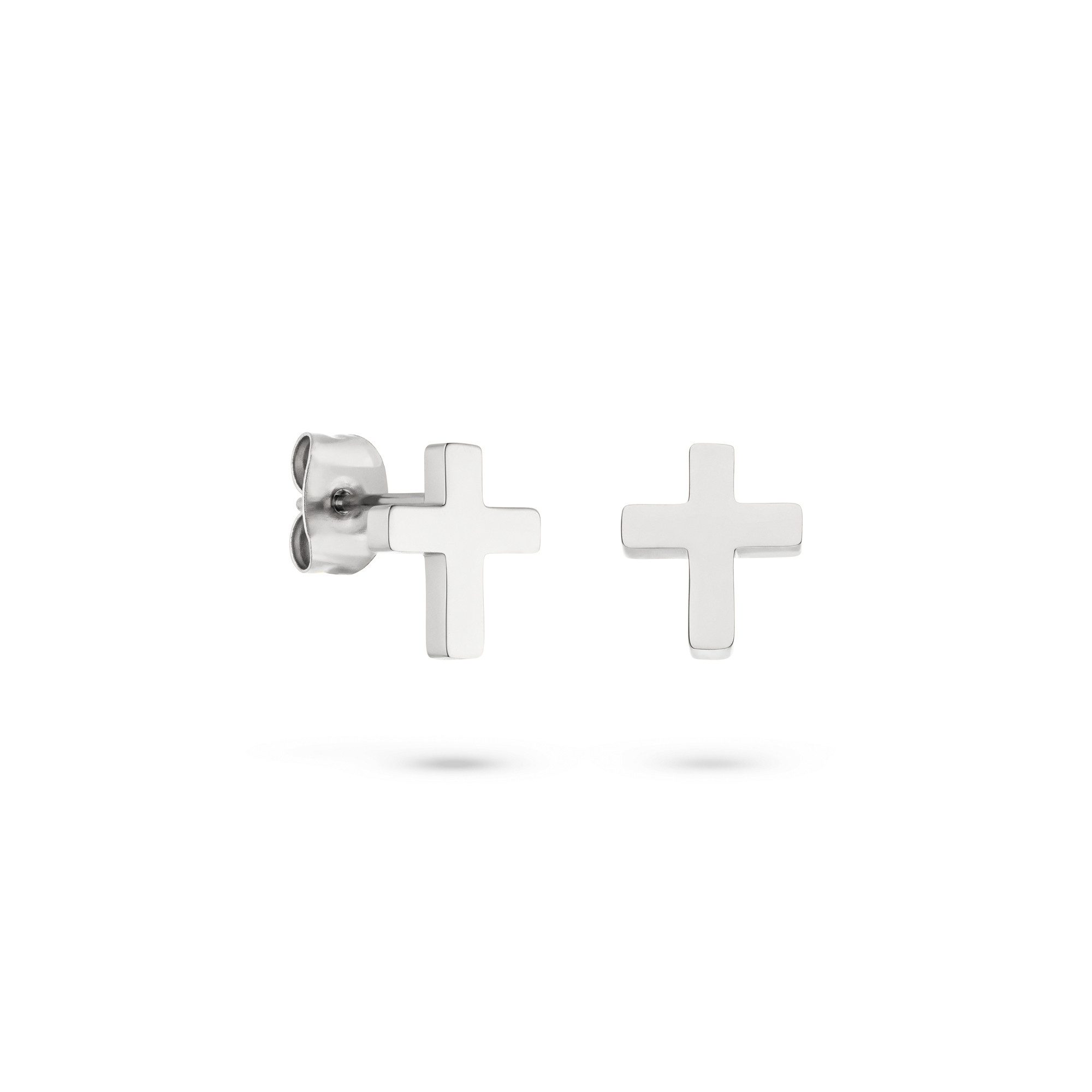 Paar Ohrstecker Modern Cross, Kreuz-Optik