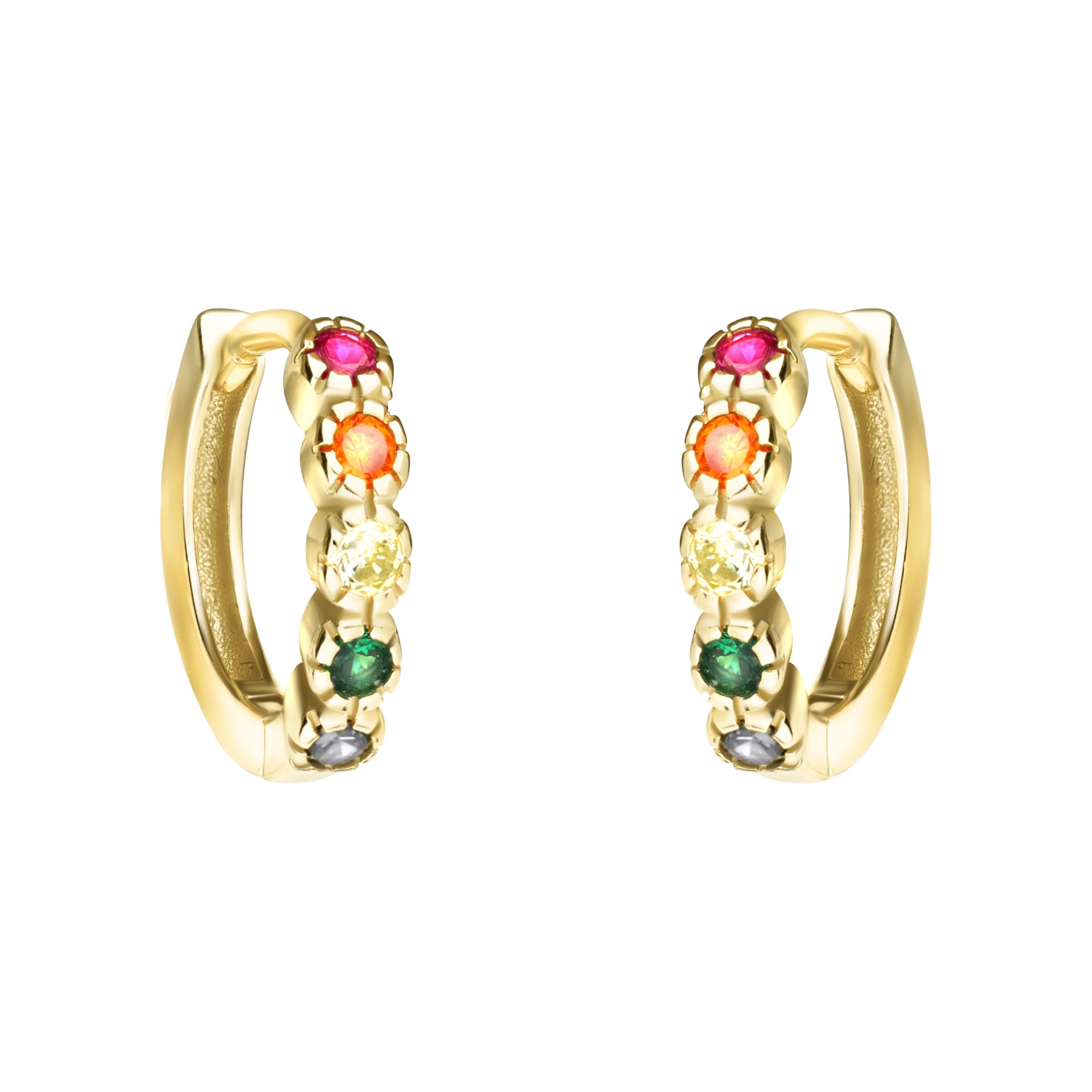 SOFIA MILANI Orecchini A Cerchio A Croce In Argento 925 Con Zirconia - Regalo In Elegante Scatola, Ipoallergenici