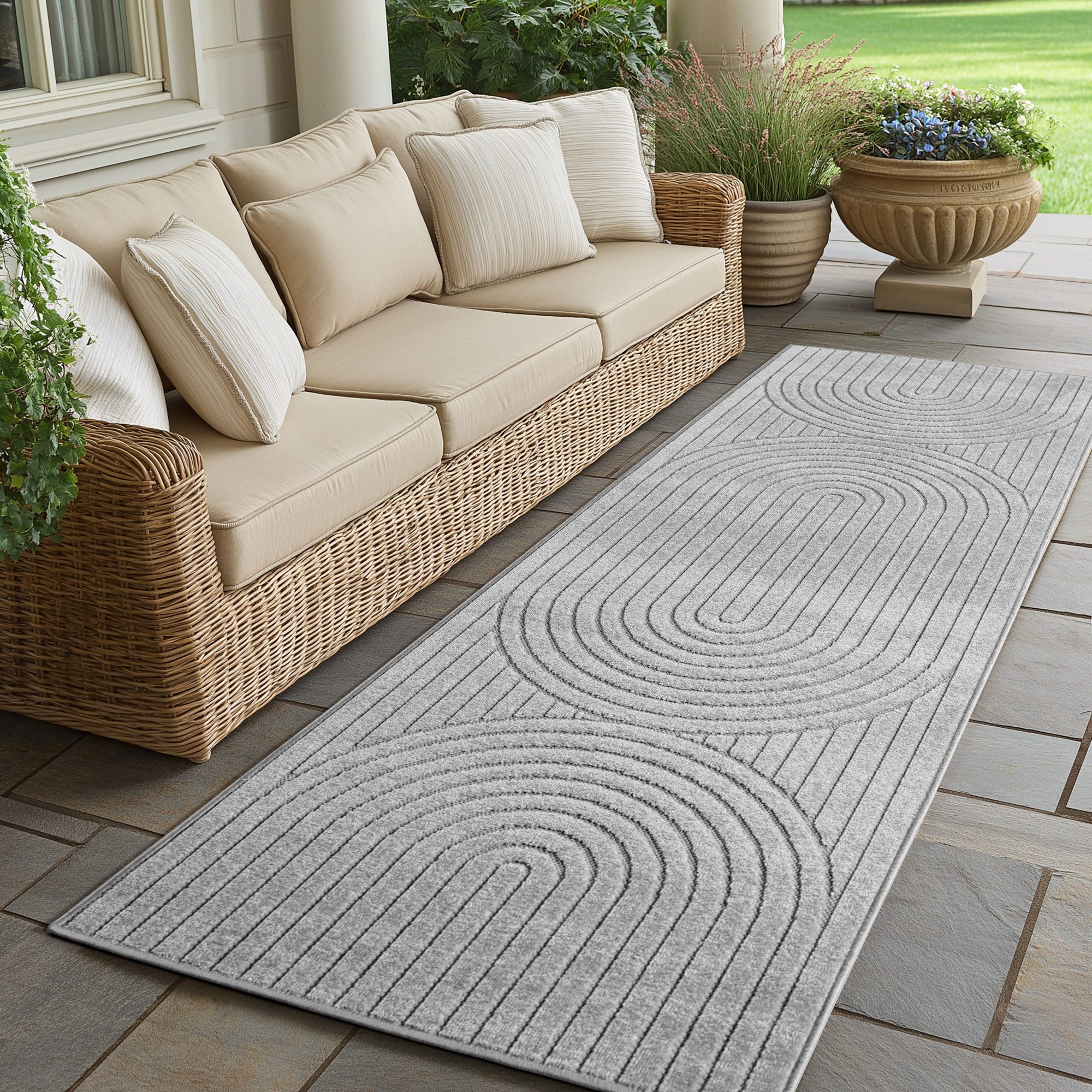 SIMPEX24 Outdoorteppich Skandinavischer 3D Design, Rechteckig, Höhe: 5 mm, günstig online kaufen