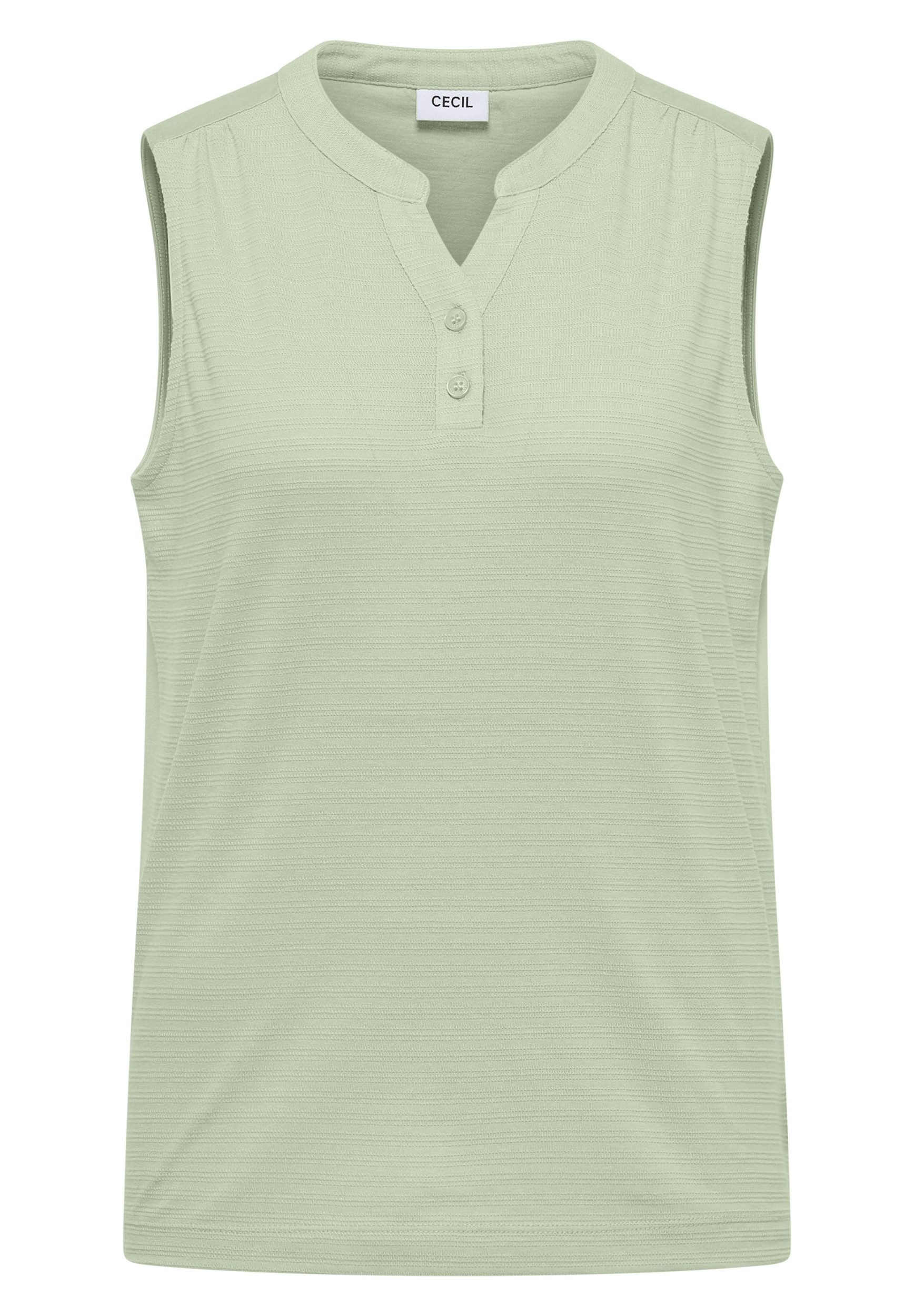 CECIL Shirttop Solid Structure Gathering Top