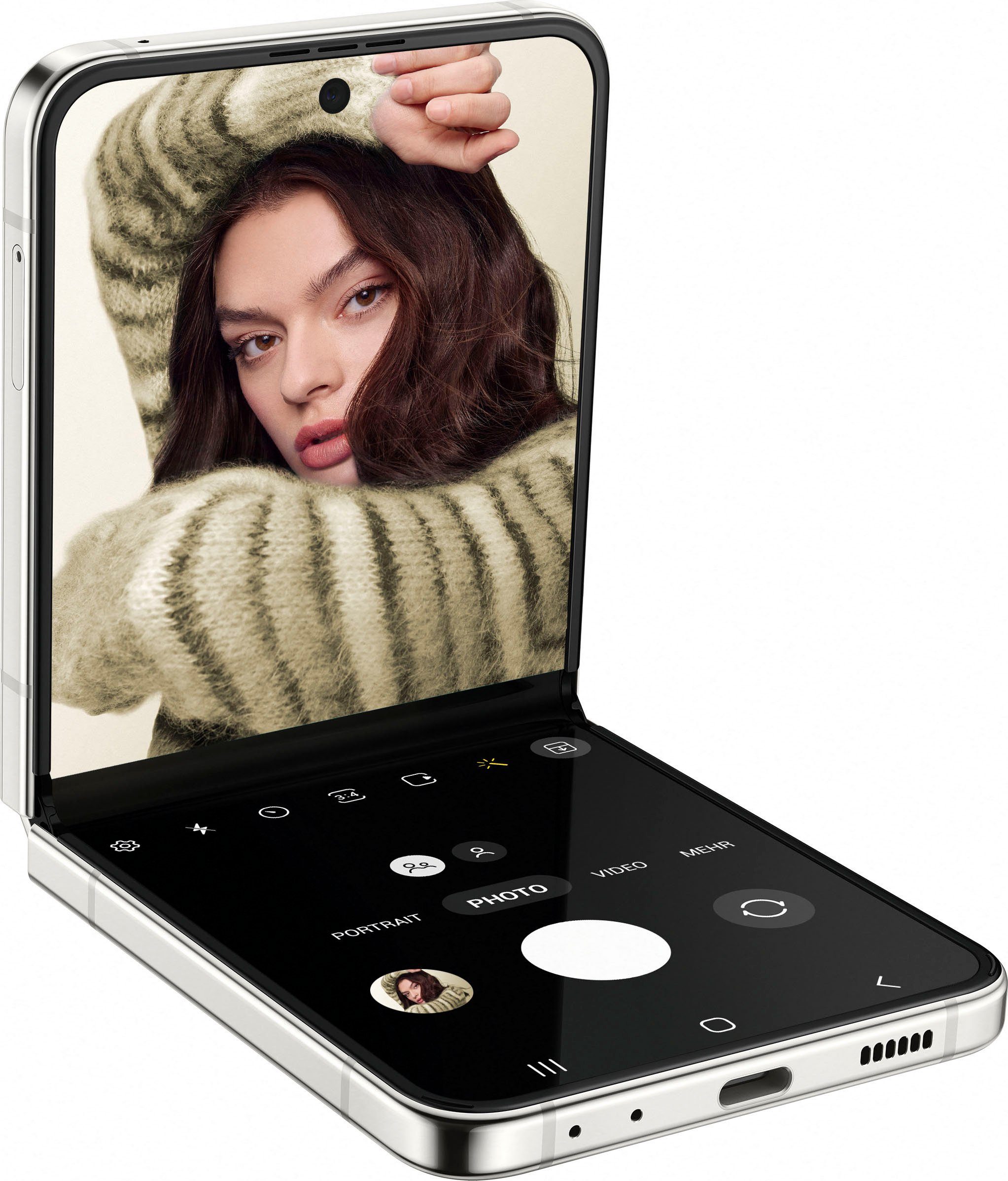 Samsung Galaxy Z cm/6,7 Kamera) Smartphone 5 Cream Flip GB Zoll, 12 256 Speicherplatz, MP (17,03