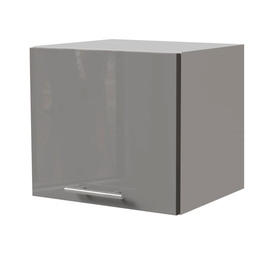 Feldmann-Wohnen Klapphängeschrank Essen (W4B/40, 1 Klappe, innen 1 Fach, 1-St., moderne Optik, Acrylfronten mit Glaseffekt) 40x32,5x36cm Grau Hochglanz / Weiß Matt