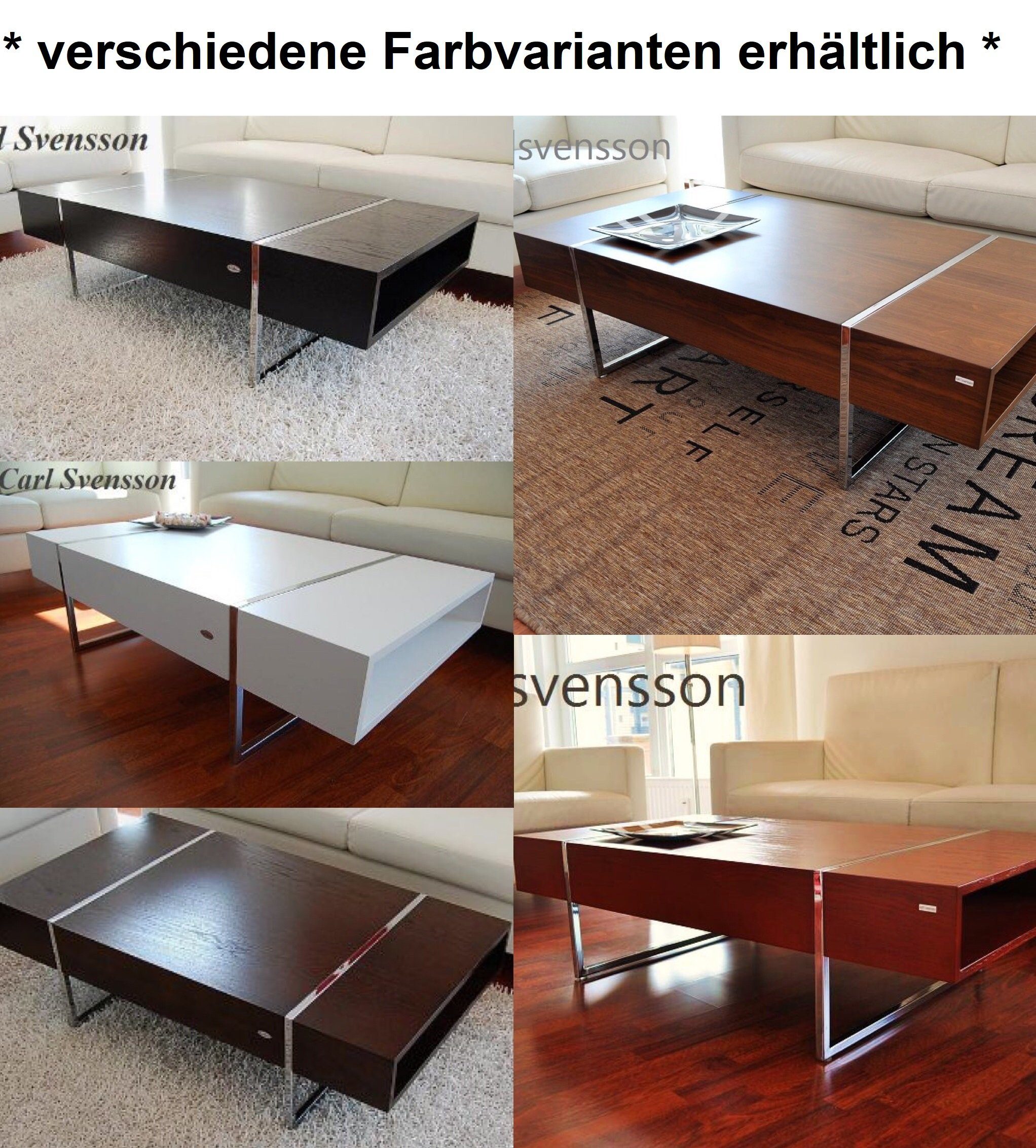 svensson Tisch Kirsche carl Couchtisch Carl N-111 Design Svensson Chrom Kirschbaum Couchtisch
