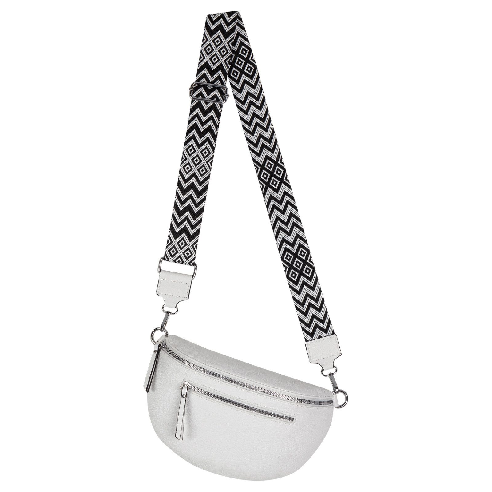 EAAKIE Gürteltasche Bauchtasche Umhängetasche Crossbody-Bag Kunstleder Italy-Design, als Schultertasche, CrossOver, Umhängetasche tragbar
