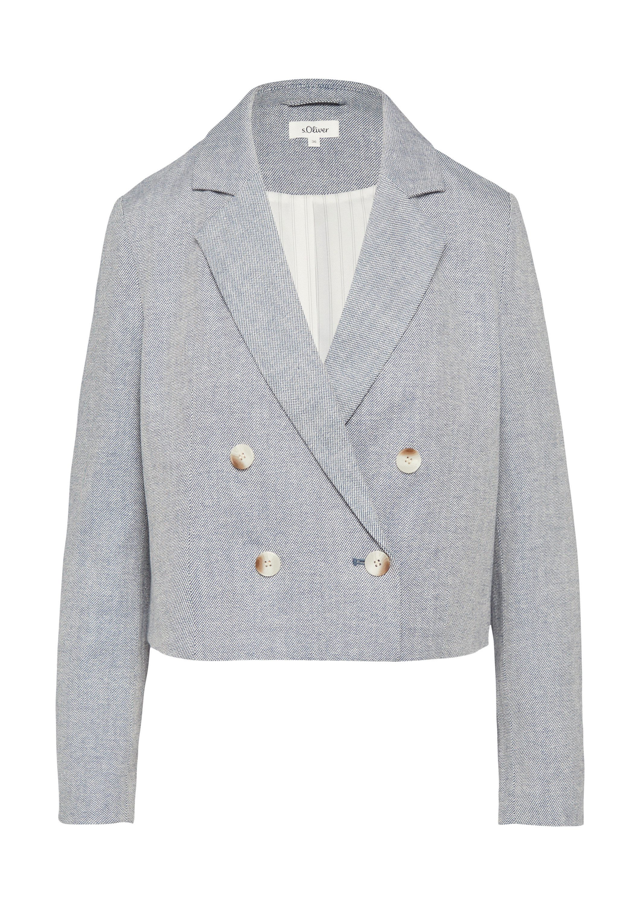 s.Oliver Jackenblazer Indoor-Blazer Kurzer Twill-Blazer aus Baumwollmix günstig online kaufen