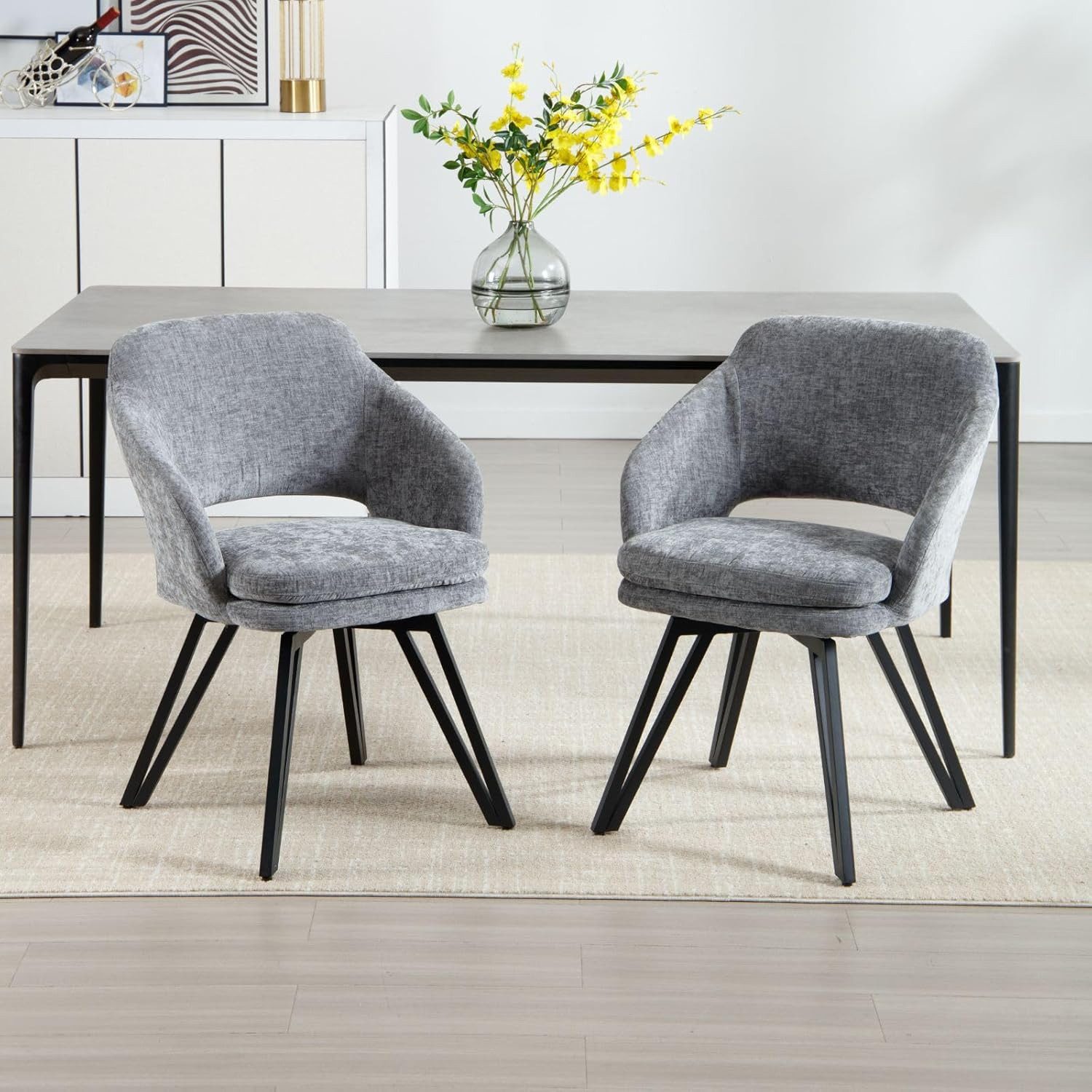CHAIRUS Esszimmerstuhl 2er Set Leinen/Chenille-Esszimmerstühle mit günstig online kaufen