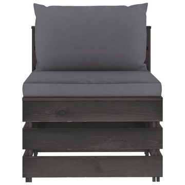 vidaXL Gartenlounge-Set 4-Sitzer Outdoor-Sofa mit Kissen Grau Imprägniertes Holz