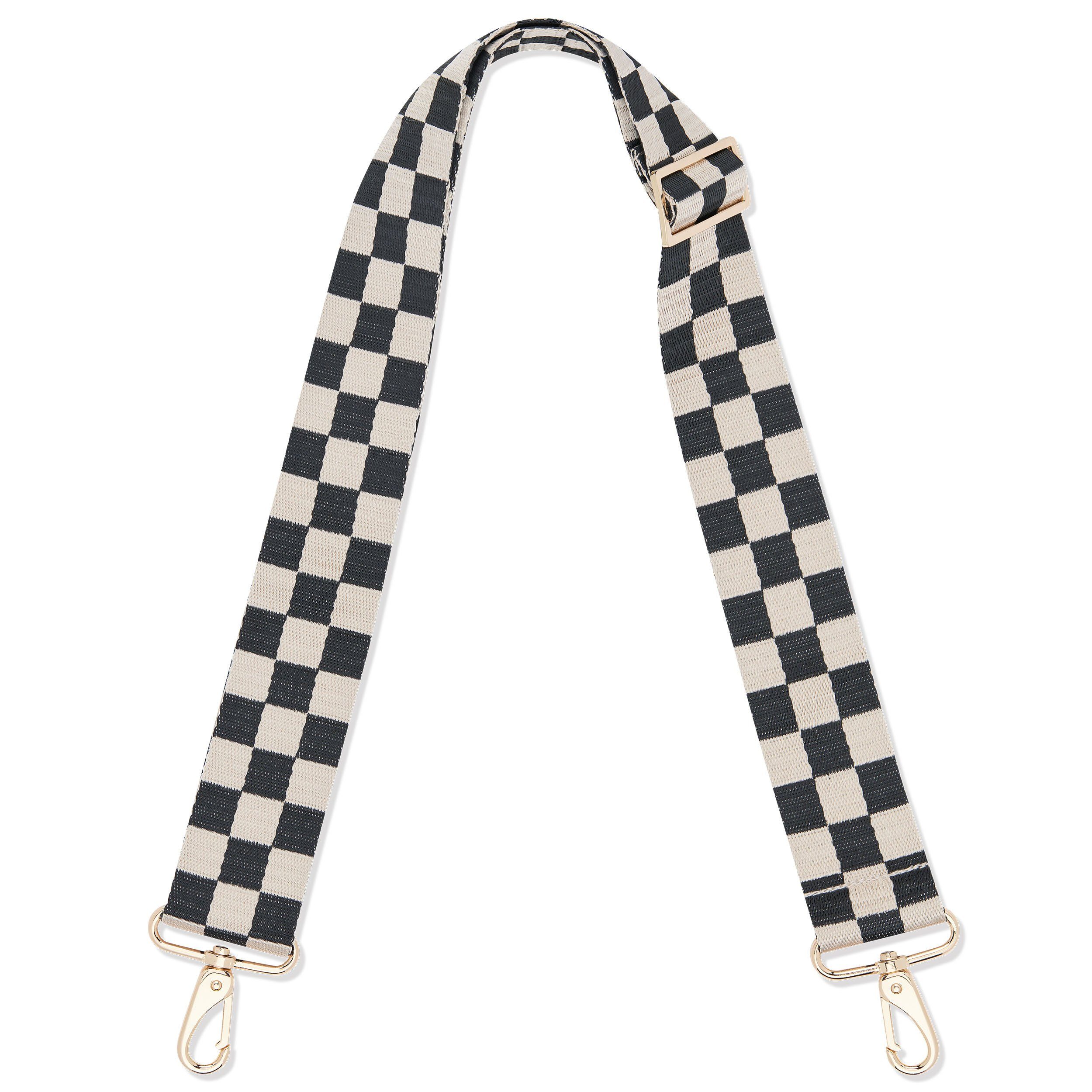 Expatrié Schulterriemen Jeanne Schultergurt für Taschen (1-St) Flexibler Taschengurt Checkered Schwarz