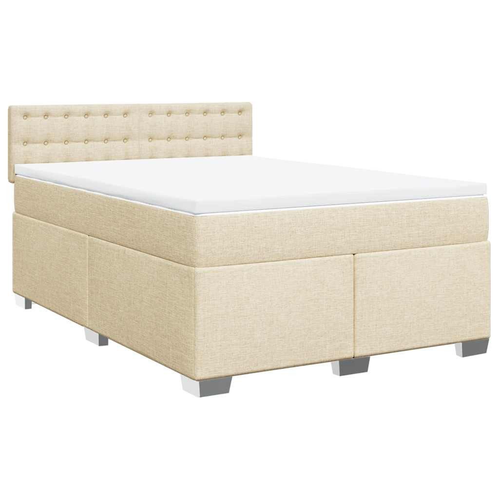 vidaXL Bett Boxspringbett mit Matratze Creme günstig online kaufen
