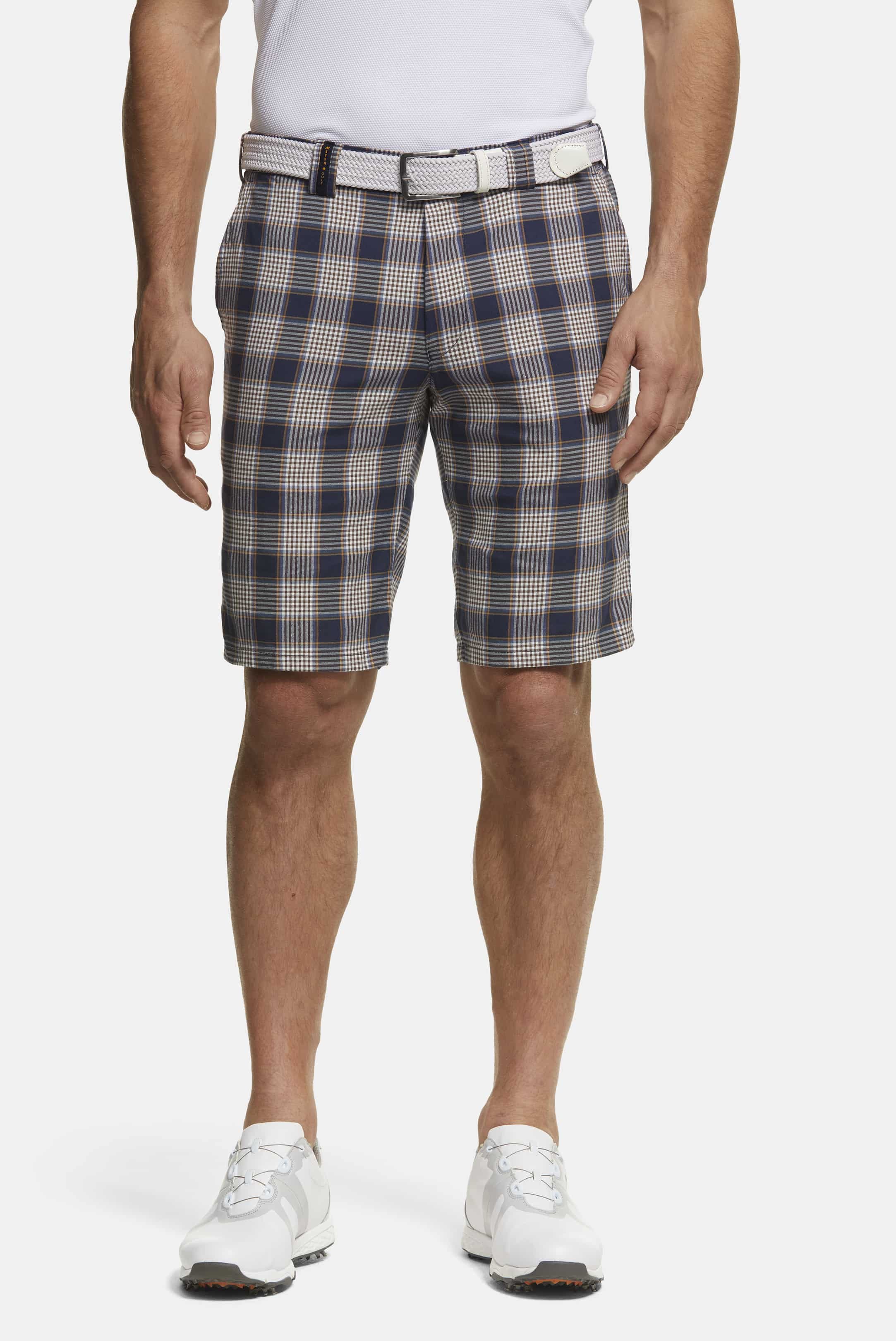 MEYER 5-Pocket-Jeans MEYER B-ST. ANDREWS karo gewebt marine 154-1-8072-18 - Golf Shorts