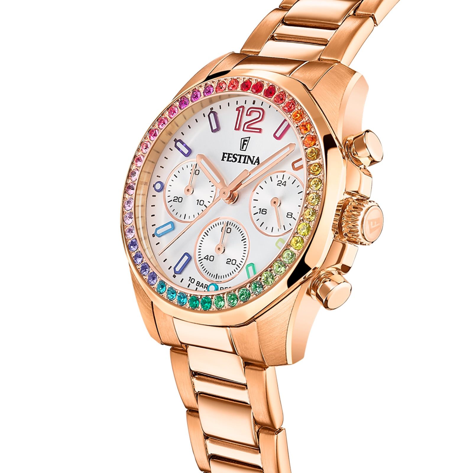 Festina Quarzuhr Festina Damenuhr Boyfriend, (Analoguhr), Damen Armbanduhr rund, Edelstahlarmband rosegold, Casual