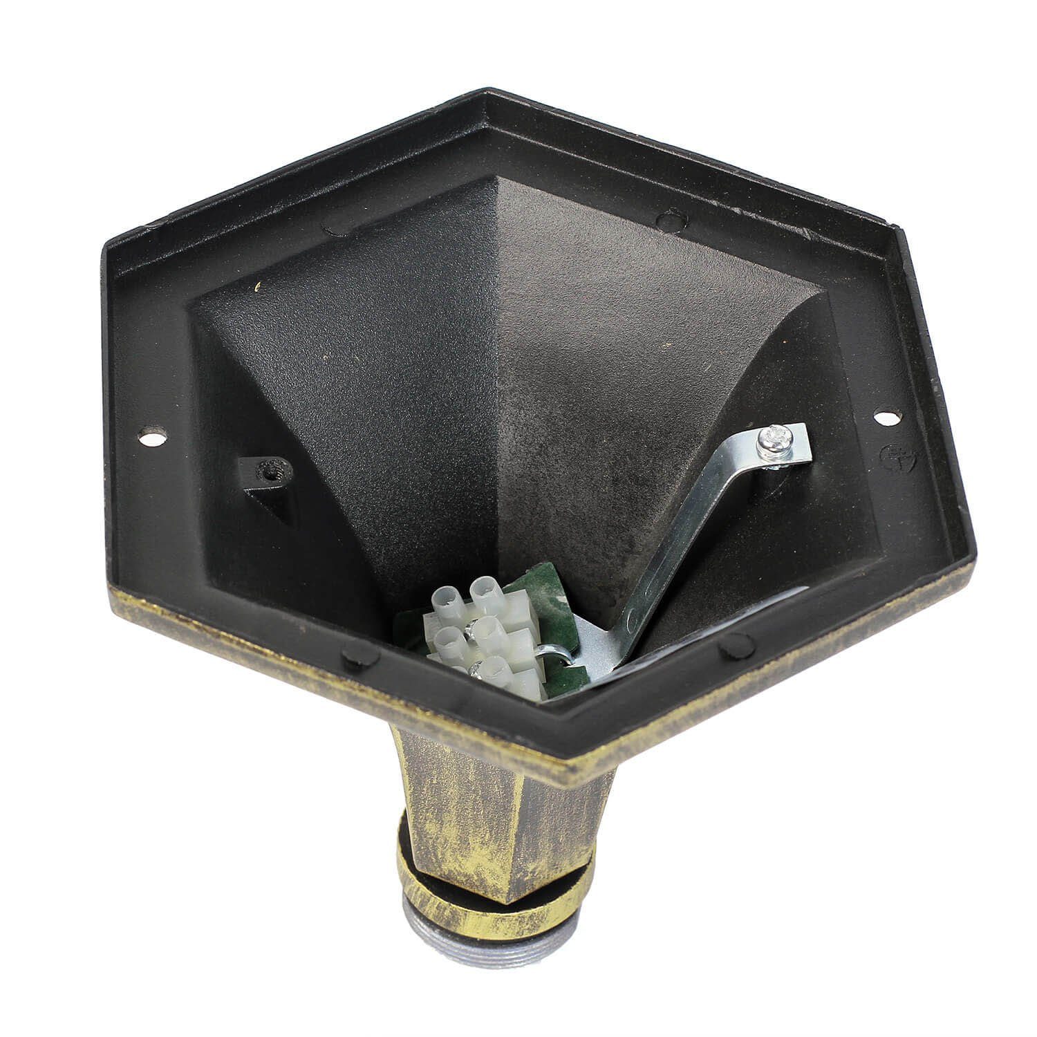 Licht-Erlebnisse Außen-Stehlampe Stehleuchte Gold Wegeleuchte E27 Rustikal ohne außen Garten BREST, Lampe Leuchtmittel, Schwarz